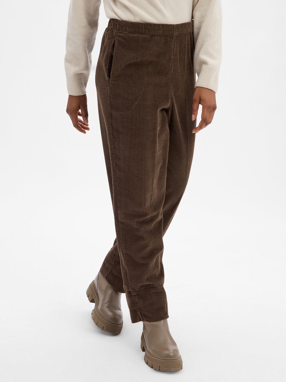 american vintage Spodnie - Padow Kobiety Bawełna brązowy jednolity, M