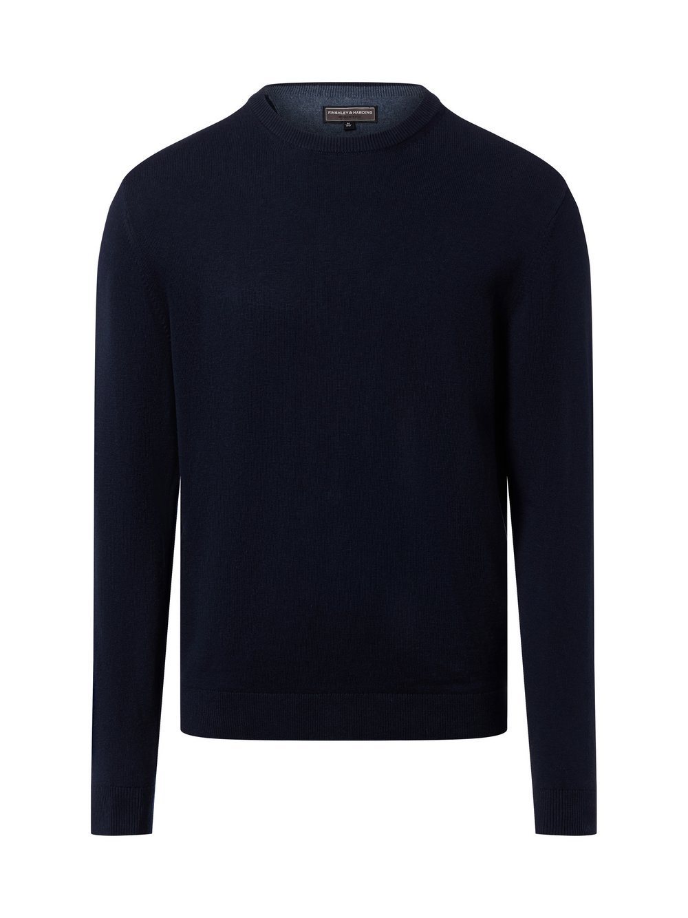 Finshley & Harding Sweter z zawartością kaszmiru Mężczyźni Bawełna niebieski jednolity, XL