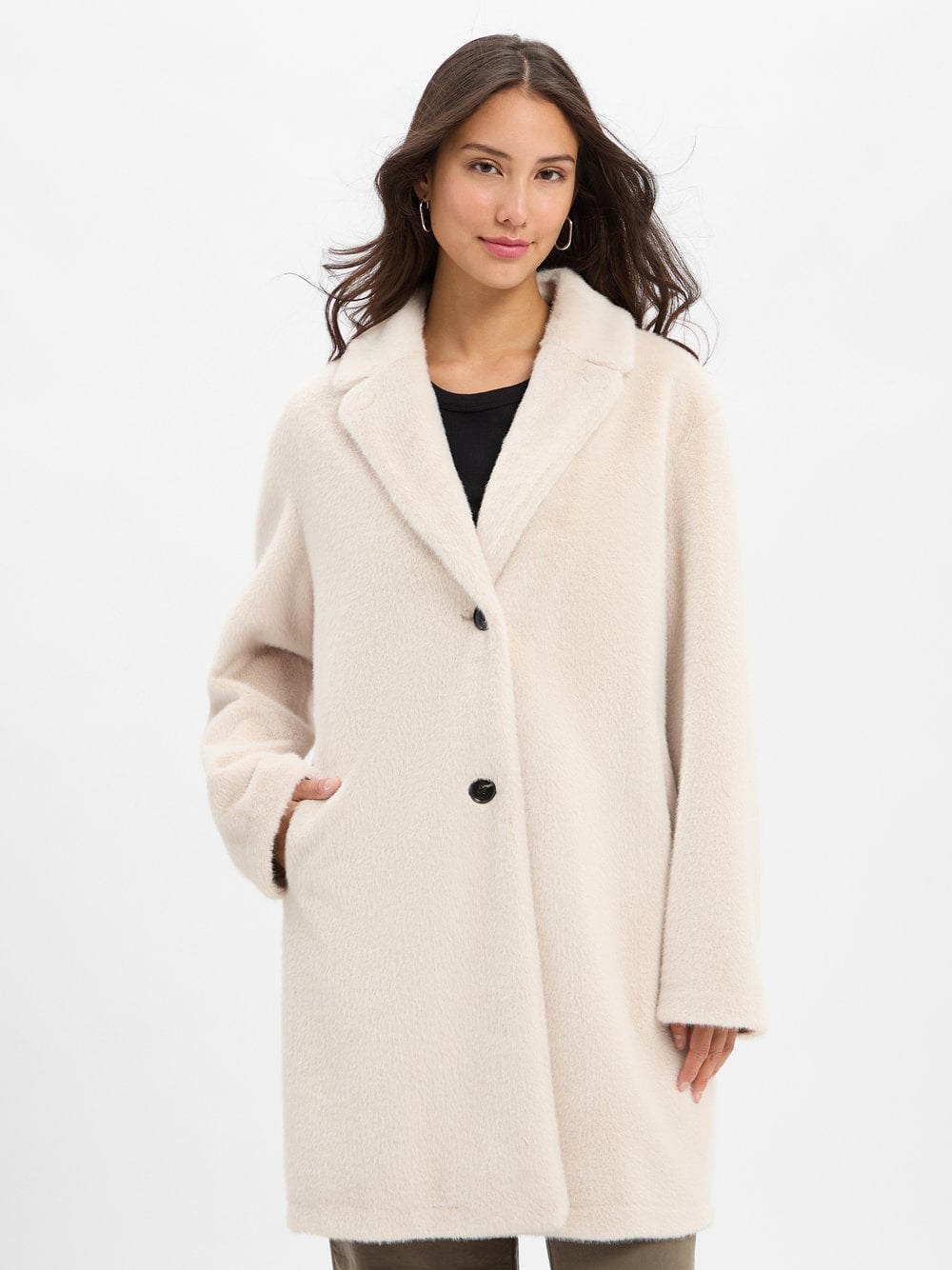 Rofa Damska kurtka ze sztucznego futra Kobiety biały jednolity, 44