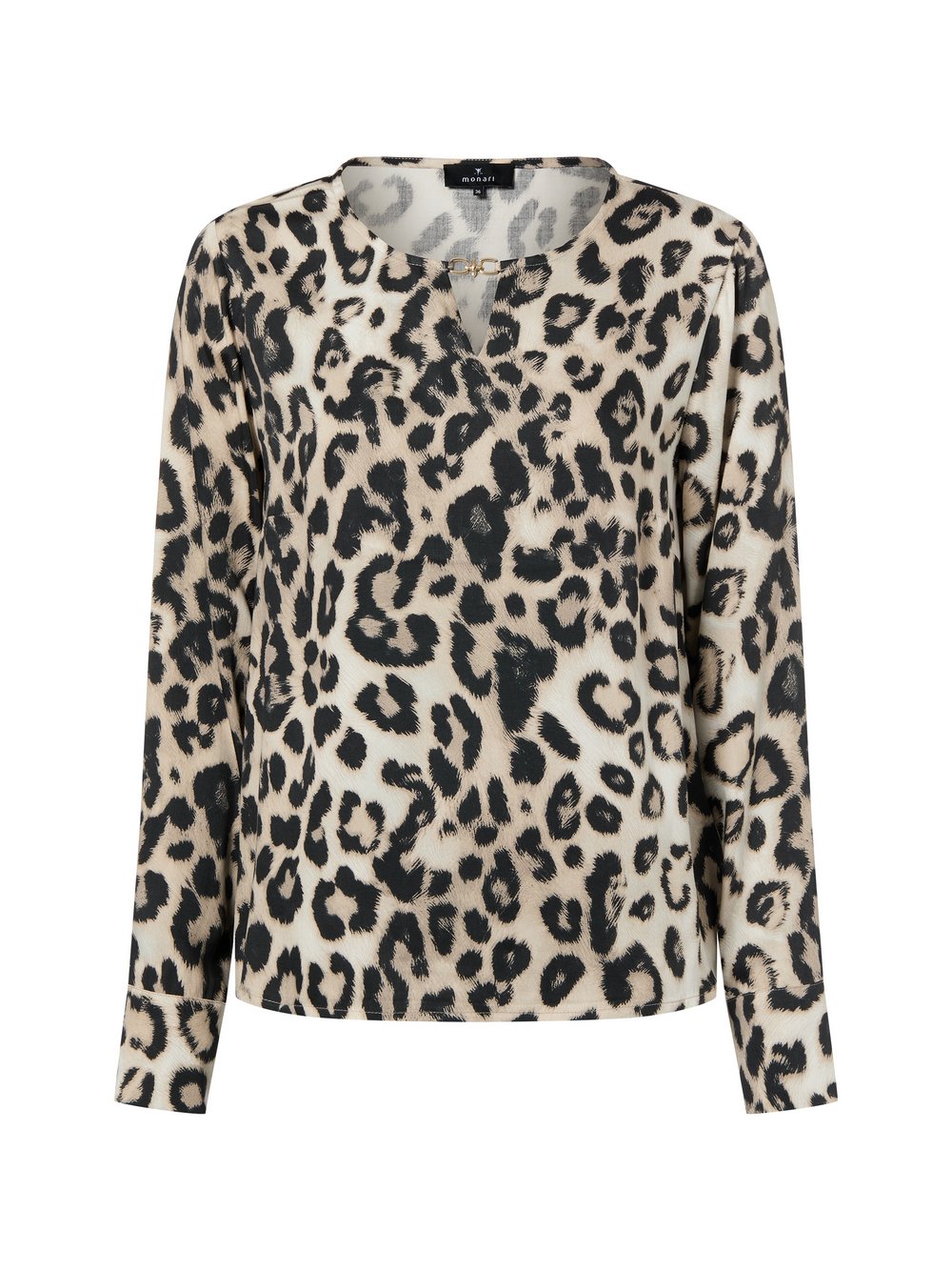 Monari Bluzka damska Kobiety wiskoza beżowy|czarny wzorzysty, 36