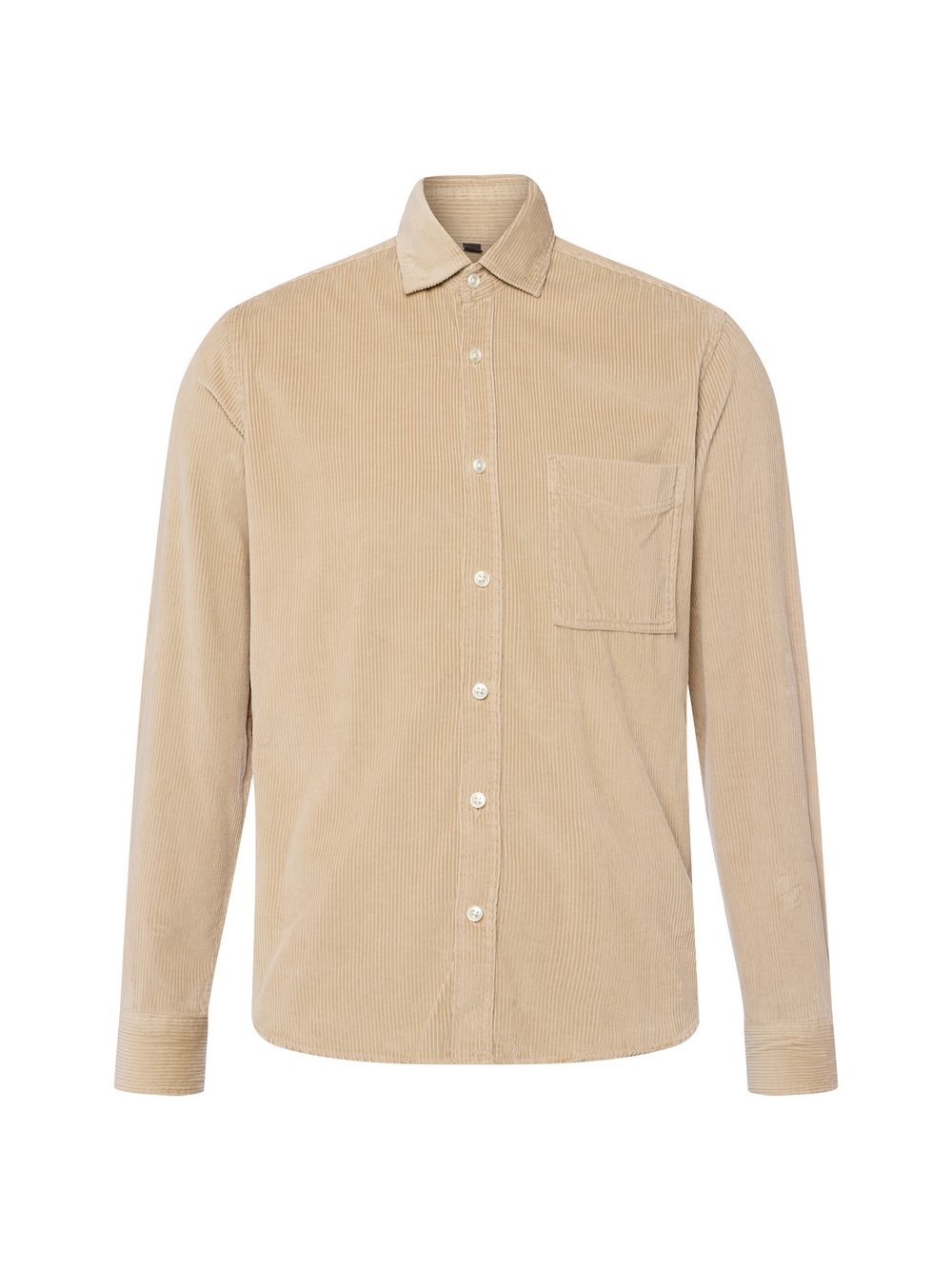 Nils Sundström Męska koszula sztruksowa Mężczyźni Regular Fit Bawełna beżowy jednolity, XXL