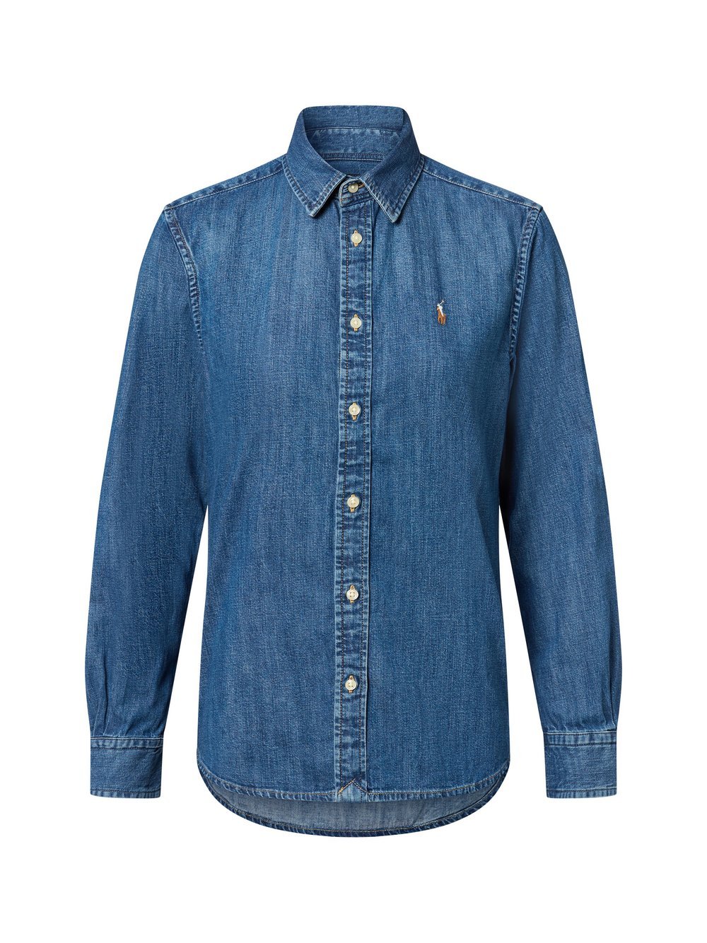 Polo Ralph Lauren Damska bluzka dżinsowa Kobiety Bawełna niebieski jednolity, 38