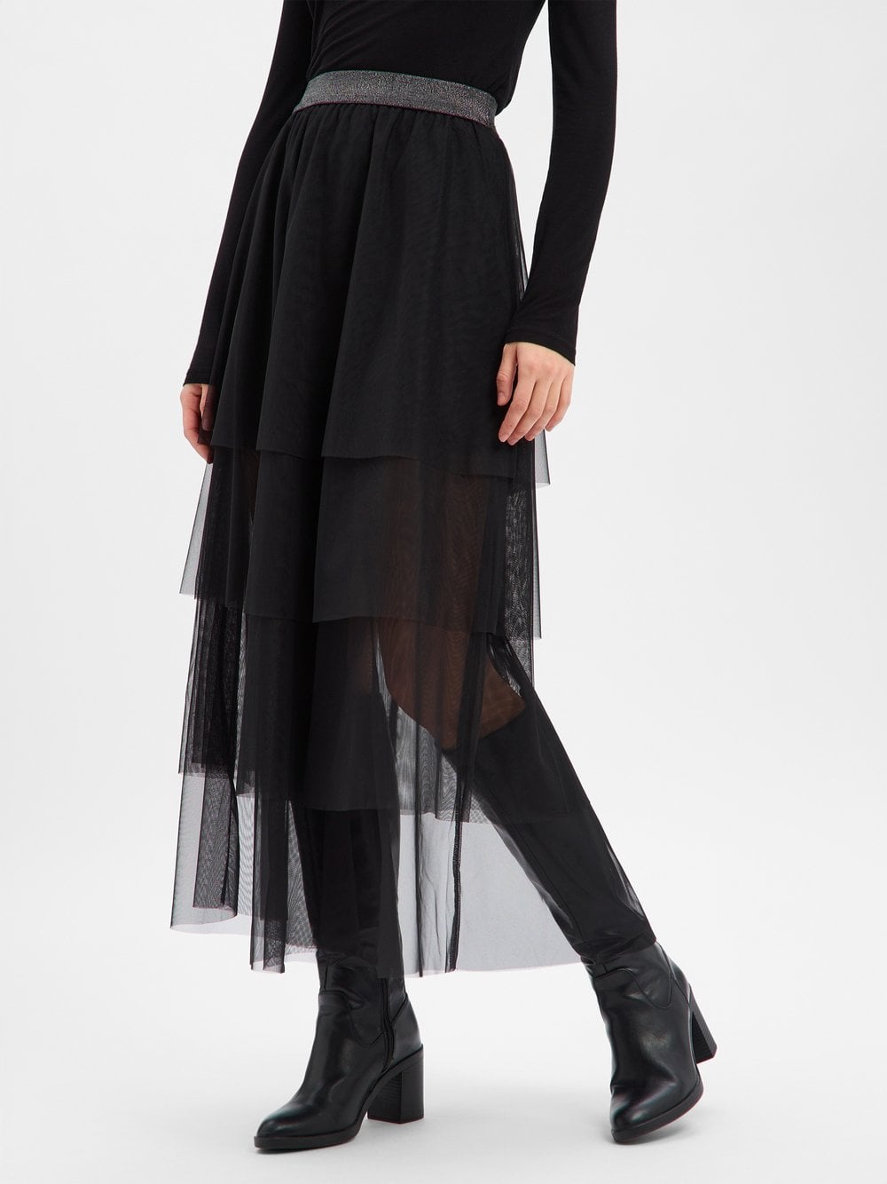 Nümph Damska spódnica maxi - Nuea Kobiety czarny jednolity, 34