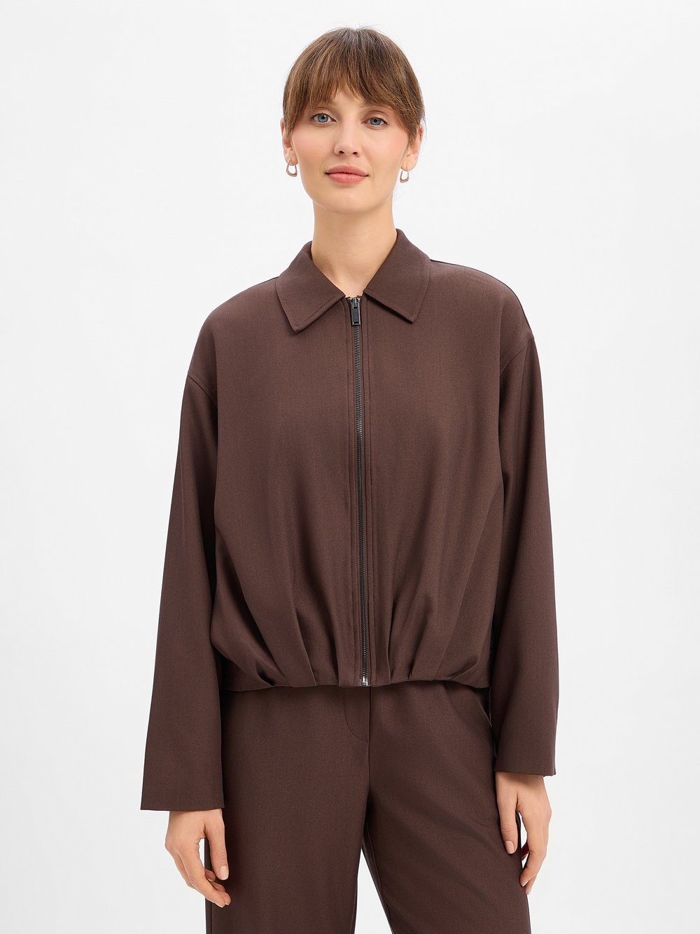 Opus Bluza damska - Jelani Kobiety Sztuczne włókno brązowy jednolity, 36