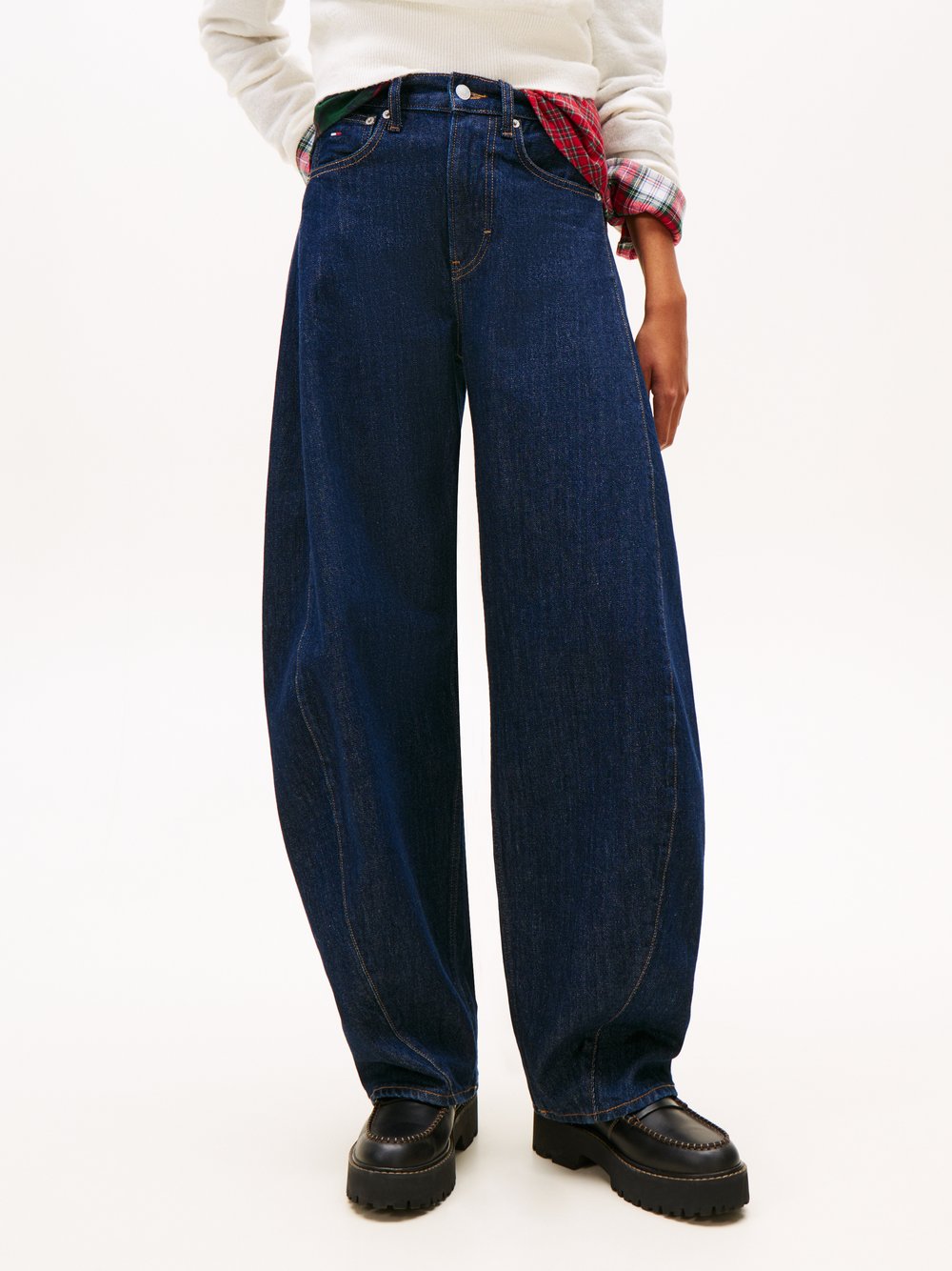 Tommy Jeans Dżinsy - Ella Mid Barrel Kobiety Bawełna niebieski jednolity, 26-30