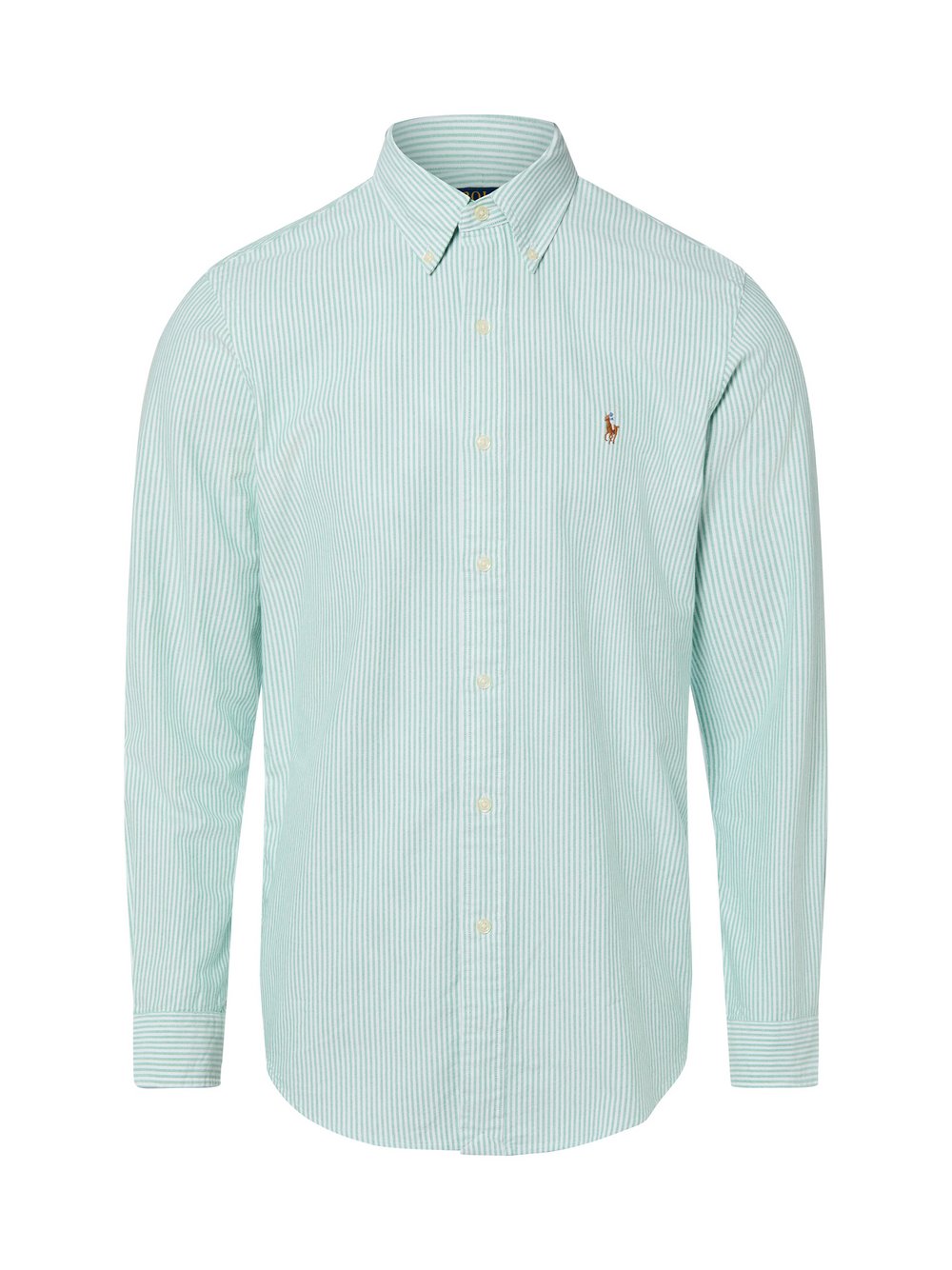 Polo Ralph Lauren Męska koszula bawełniana Mężczyźni Modern Fit Bawełna zielony|biały w paski, M