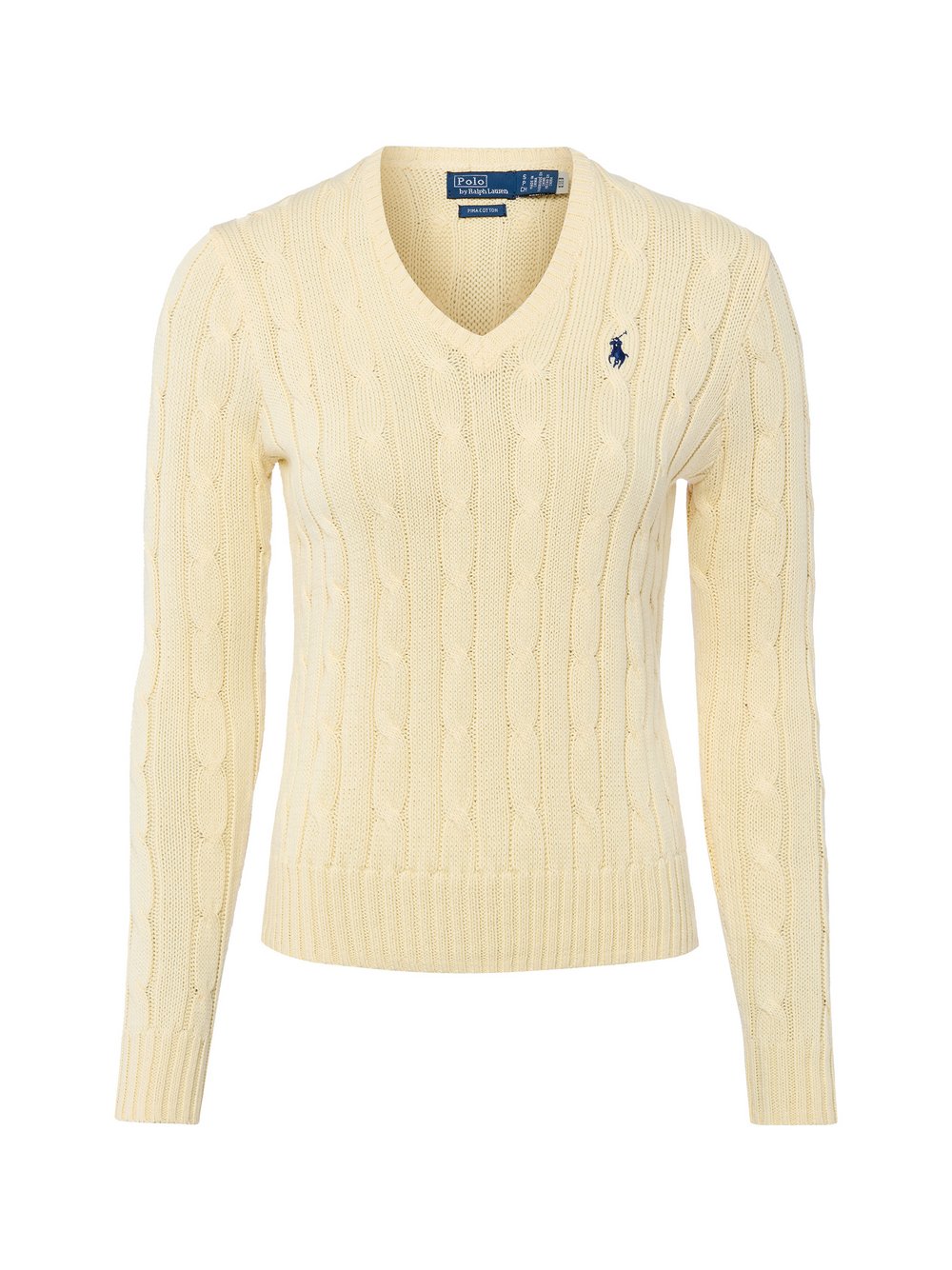 Polo Ralph Lauren Sweter damski z dzianiny Kobiety Bawełna żółty jednolity, XS