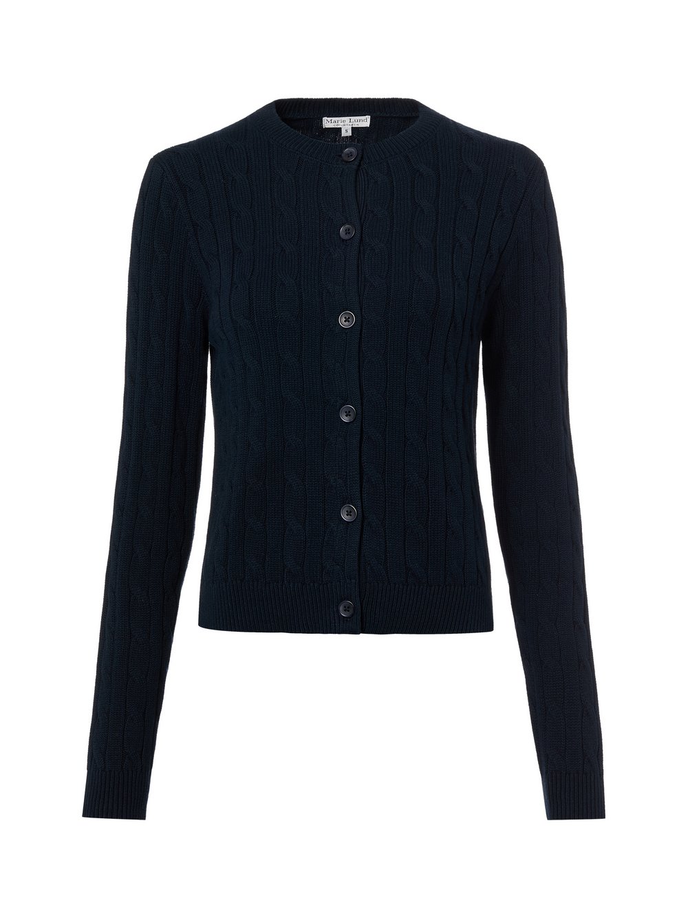 Marie Lund Kardigan damski Kobiety Bawełna niebieski wypukły wzór tkaniny, XS