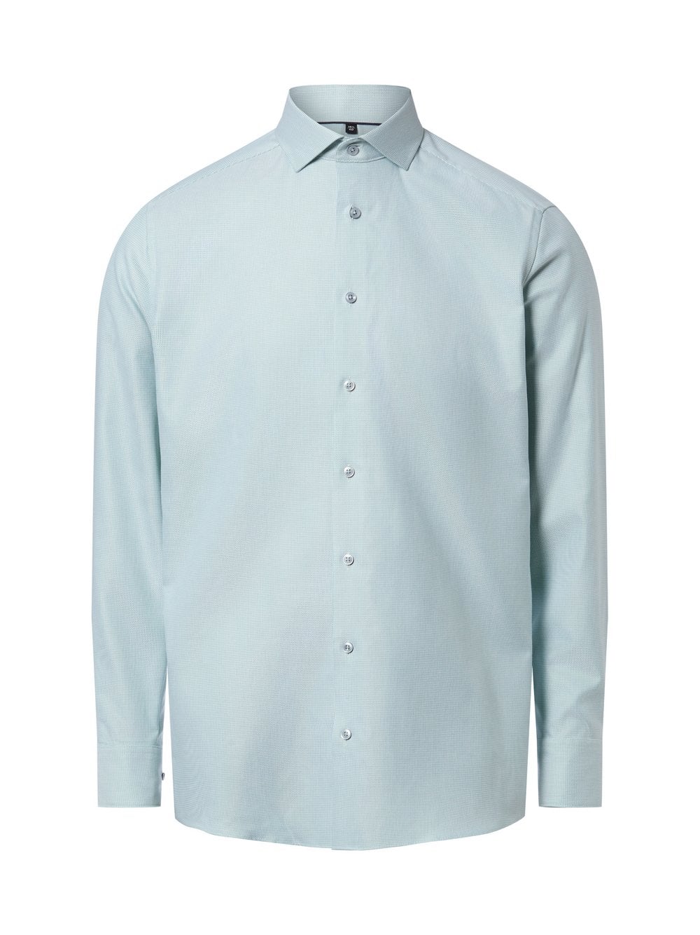 Finshley & Harding Męska koszula non-iron Mężczyźni Modern Fit Bawełna zielony wypukły wzór tkaniny, 45