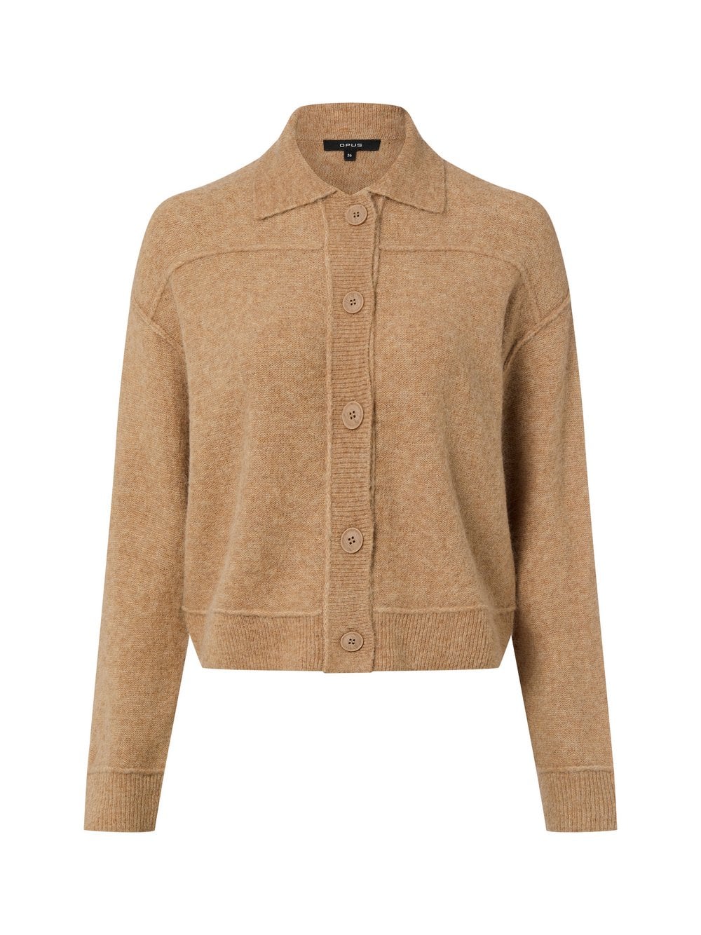 Opus Kardigan damski z zawartością moheru - Daneke Kobiety brązowy marmurkowy, 40