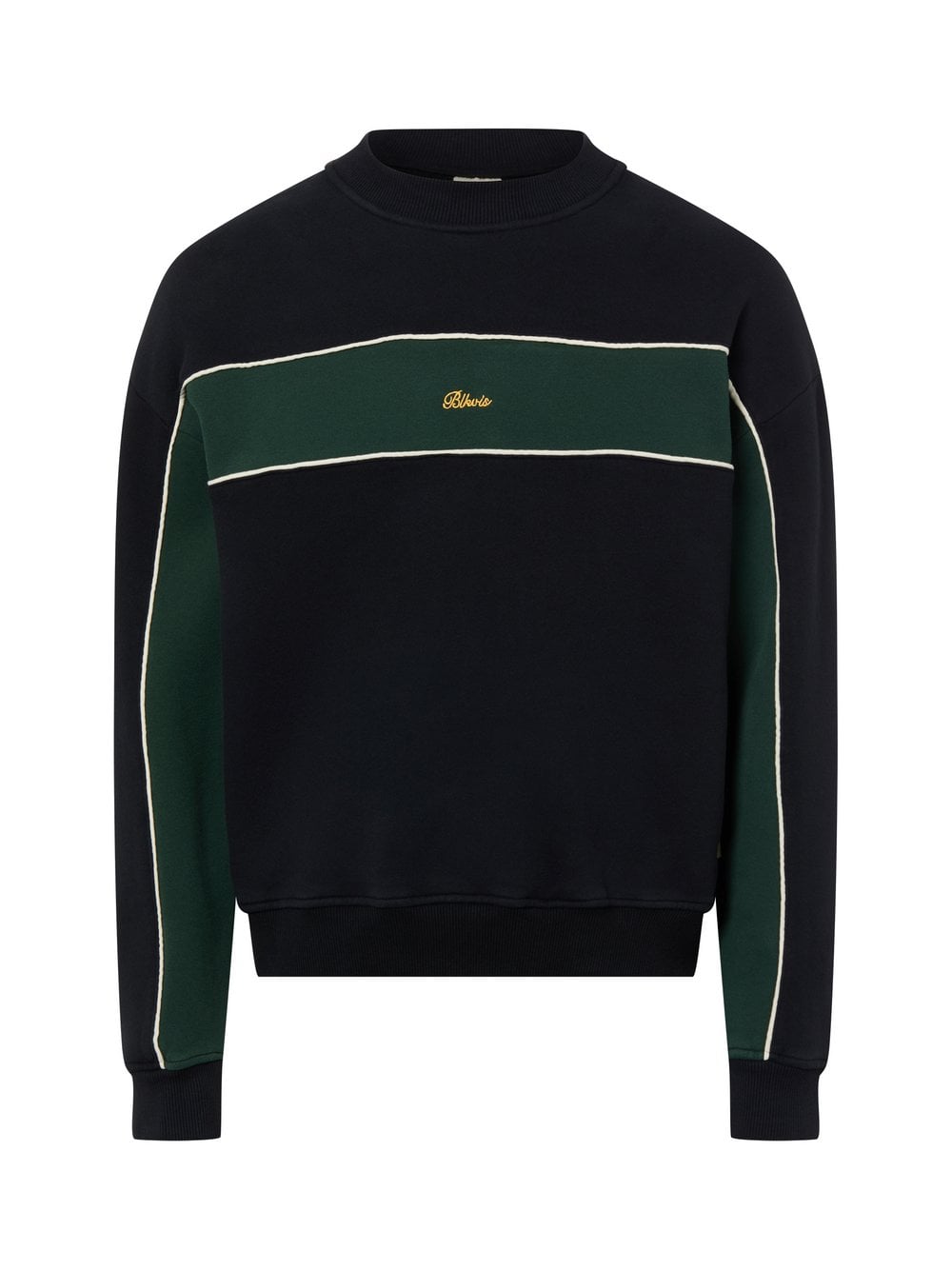 BLKVIS Bluza męska Mężczyźni Bawełna czarny|zielony wzorzysty, L