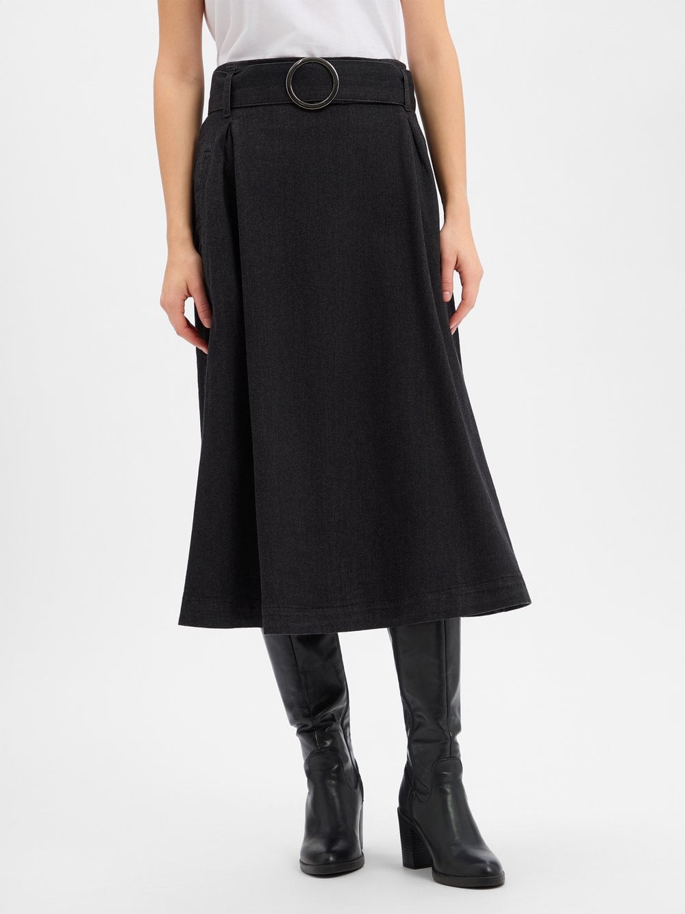 More & More Dżinsowa spódnica damska Kobiety Jeansy szary jednolity, 42