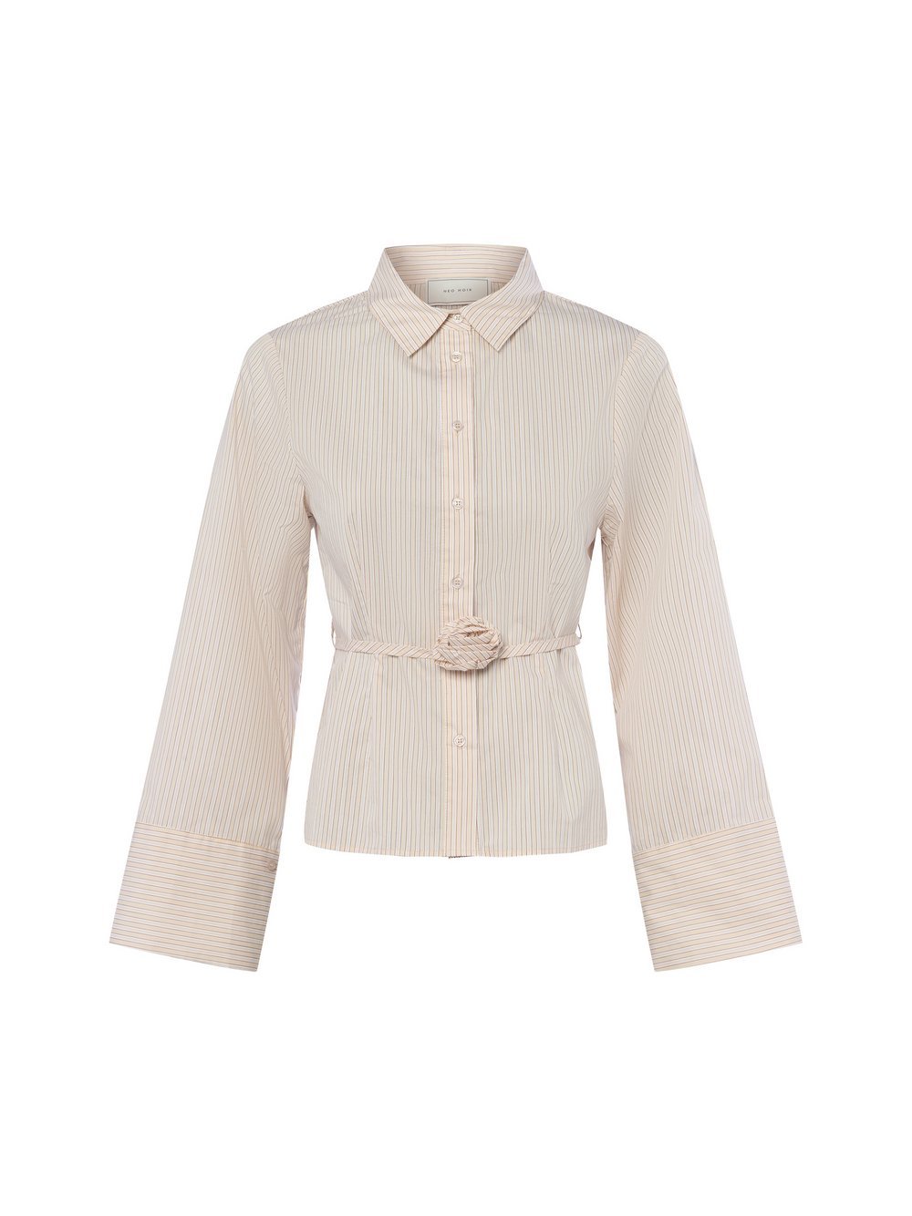 Neo Noir Bluzka damska - Clarida Rose Kobiety Sztuczne włókno beżowy|biały w paski, 34