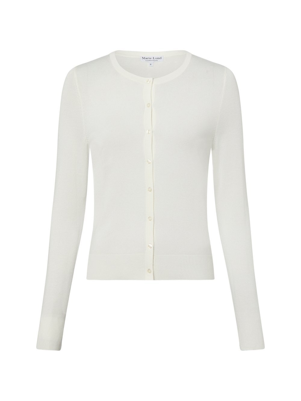 Marie Lund Kardigan damski Kobiety biały jednolity, L