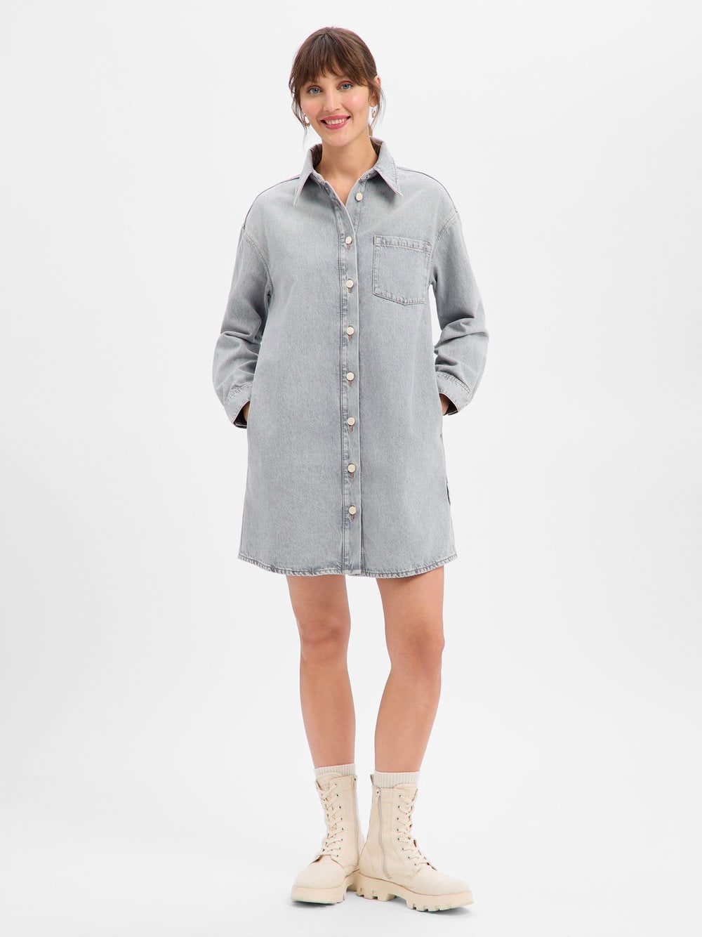 Marc O'Polo Denim Dżinsowa sukienka damska Kobiety Bawełna szary jednolity, XS