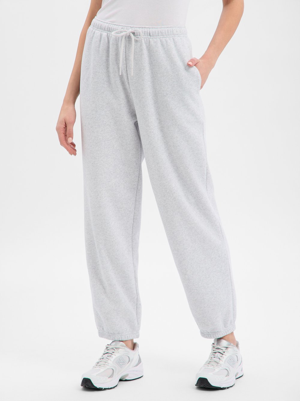 american vintage Damskie spodnie do biegania - Baptown Kobiety Sztuczne włókno szary marmurkowy, M