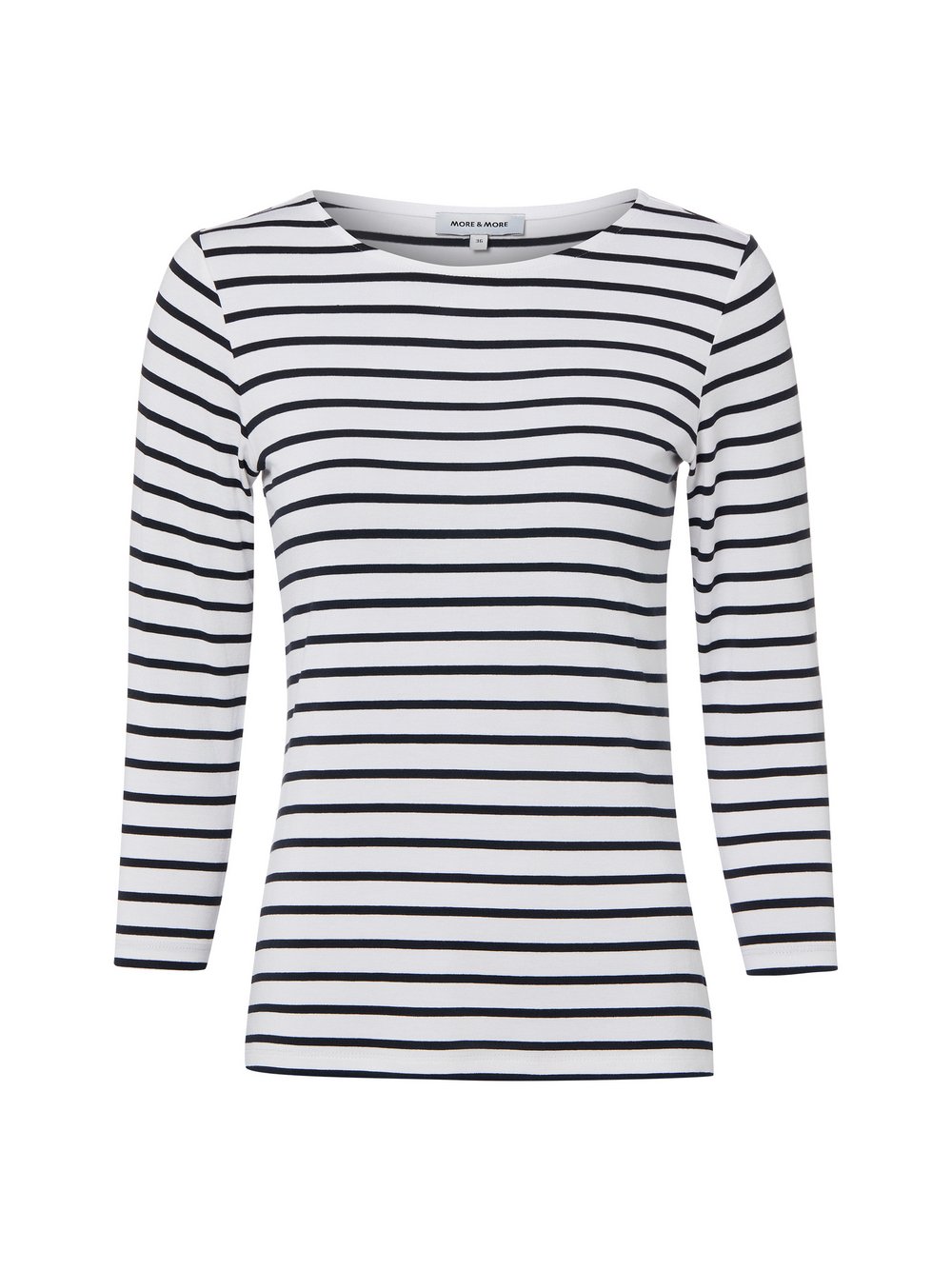 More & More Damska koszulka z długim rękawem Kobiety wiskoza biały|czarny w paski, 36