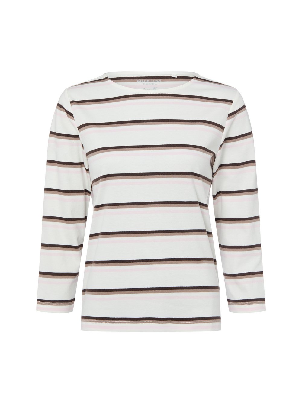 Marie Lund Koszula damska Kobiety Bawełna biały|brązowy|różowy w paski, S