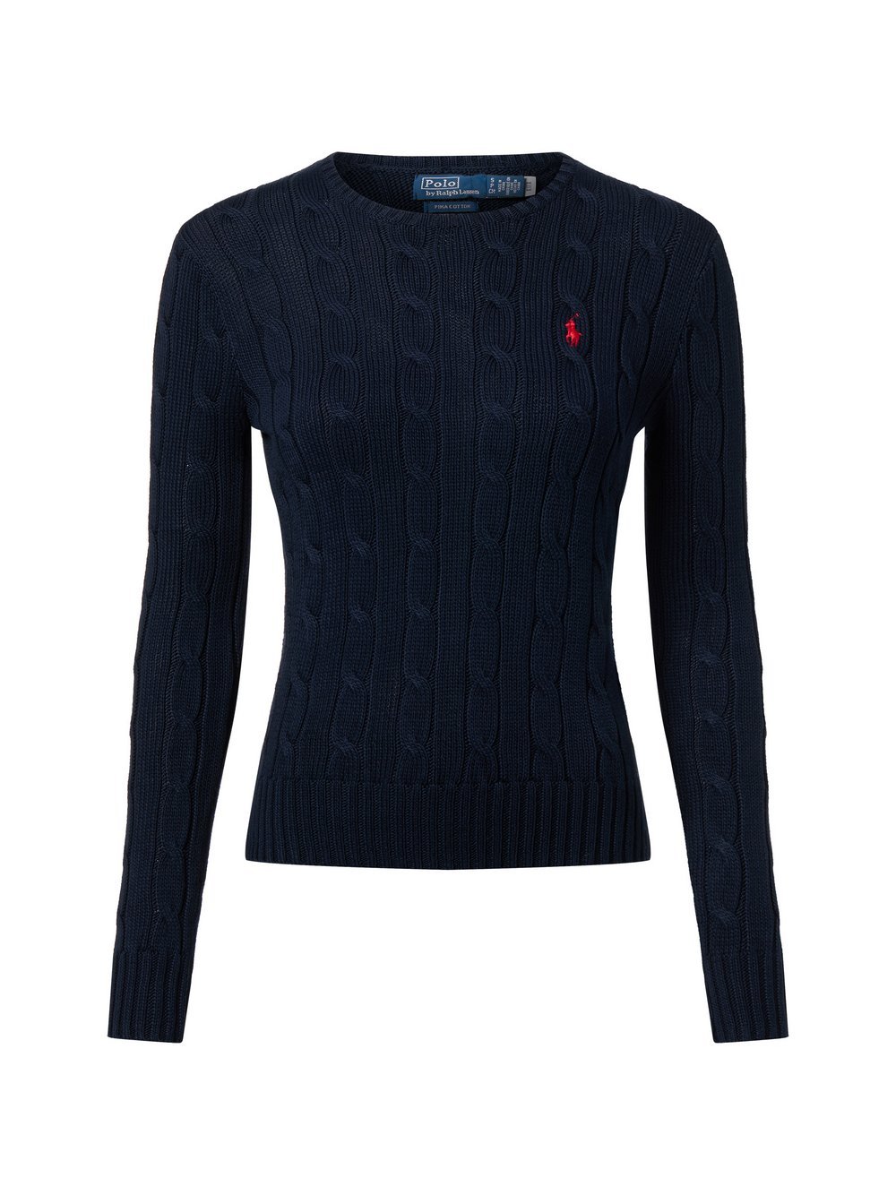 Polo Ralph Lauren Sweter damski z dzianiny Kobiety Bawełna niebieski jednolity, L