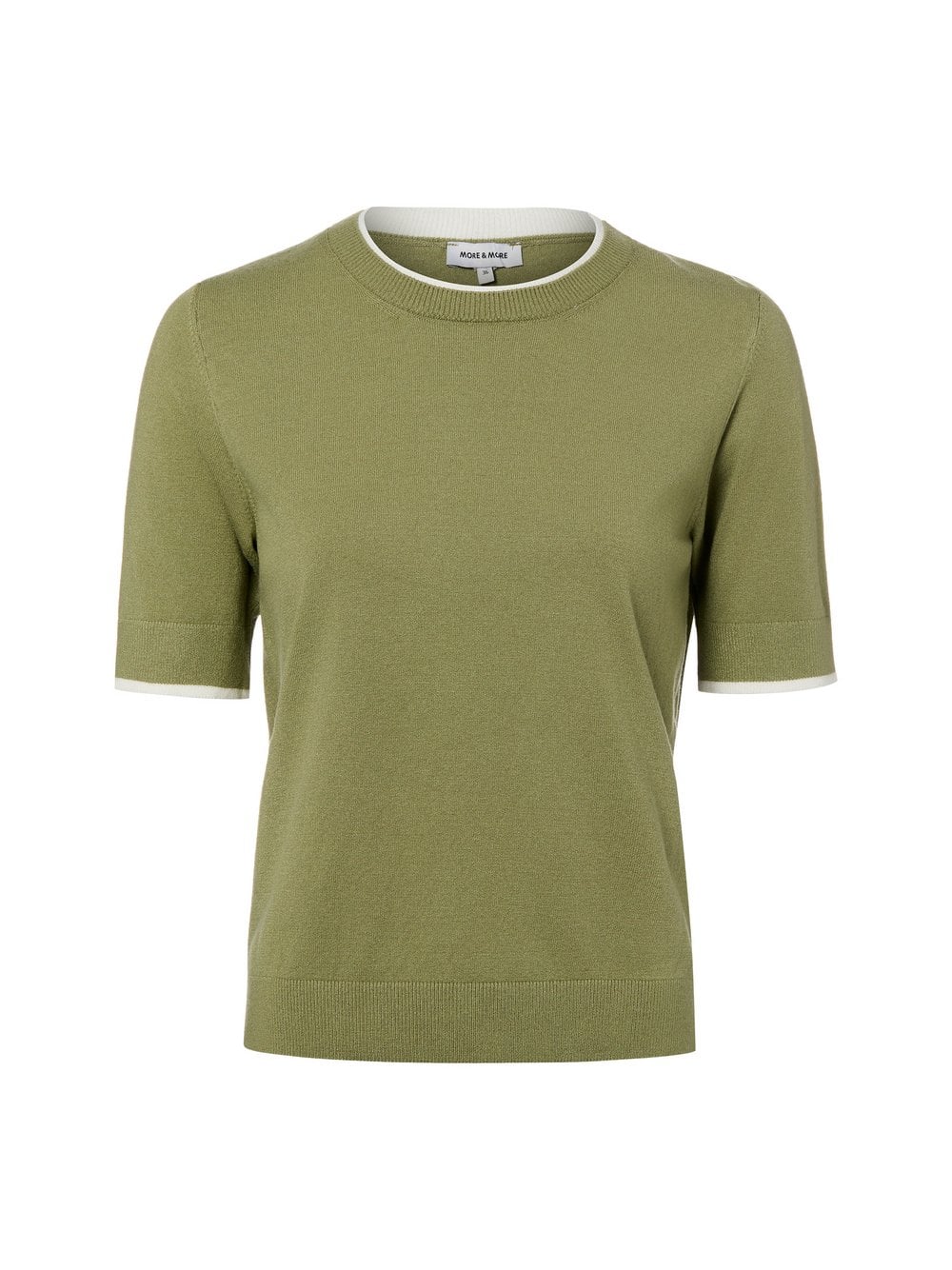 More & More Damska koszulka z dzianiny Kobiety drobna dzianina zielony jednolity, 46