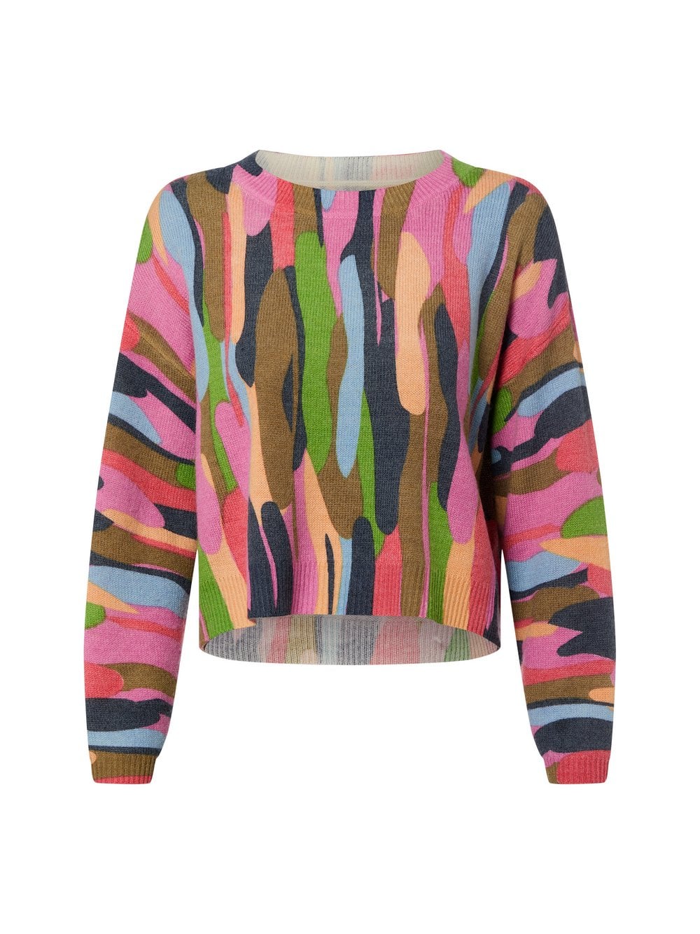 Nümph Damski sweter z dzianiny z zawartością wełny - Nuamara Kobiety różowy|wielokolorowy wzorzysty, L