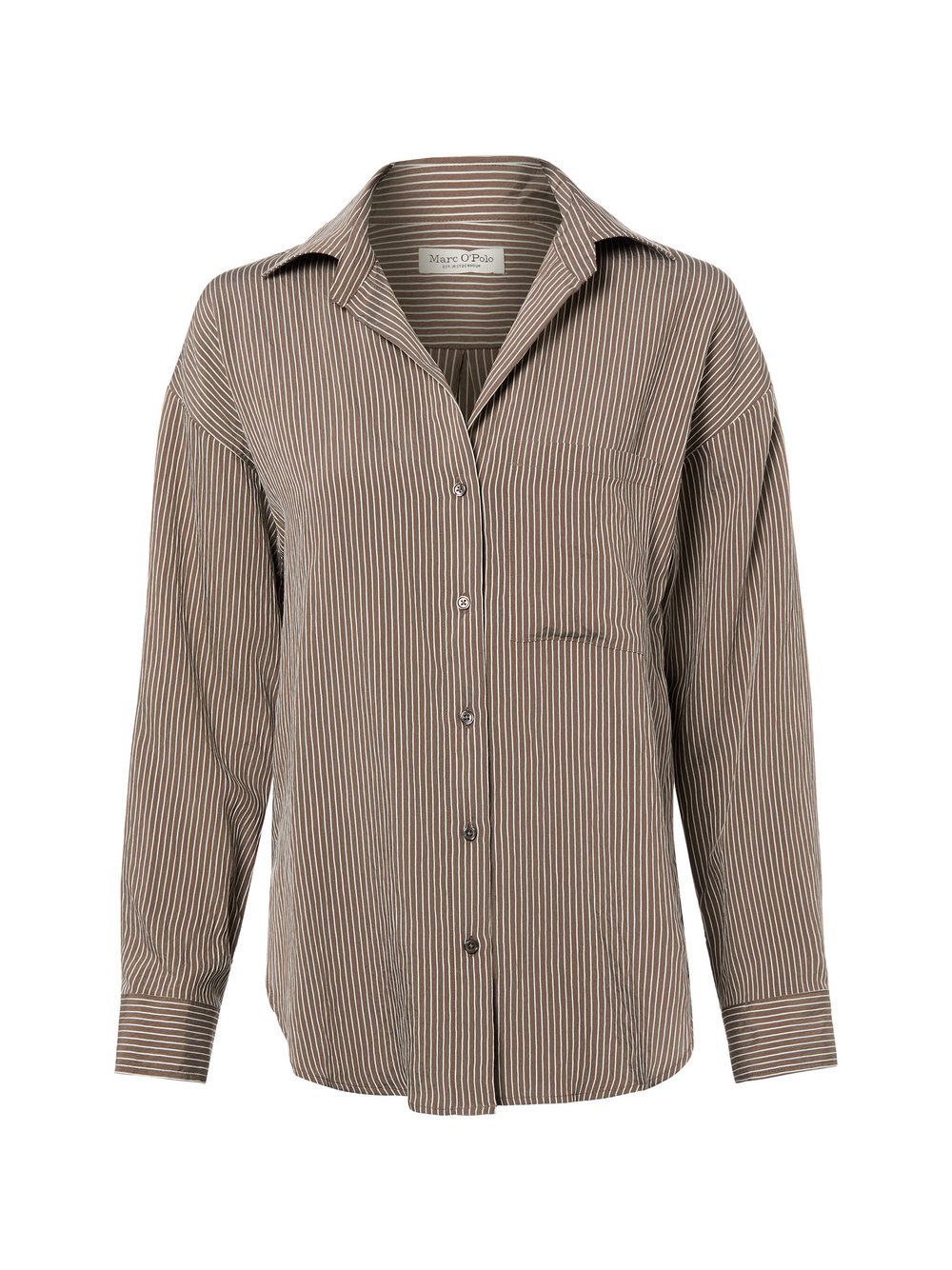 Marc O'Polo Damska bluzka koszulowa Kobiety brązowy|wielokolorowy w paski, 34