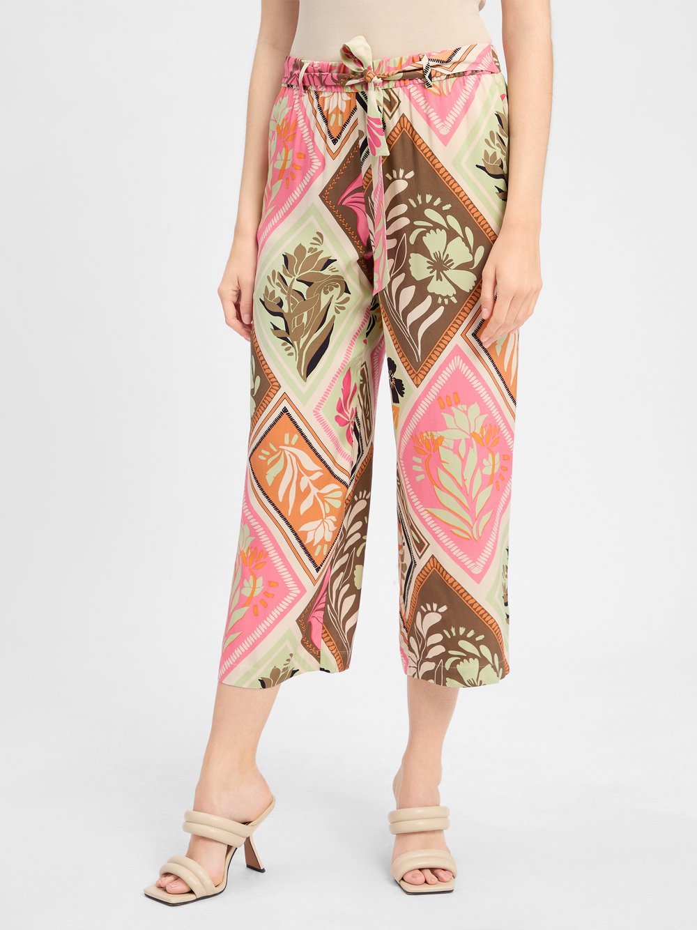 comma Spodnie typu culottes Kobiety wiskoza różowy|wielokolorowy wzorzysty, 40