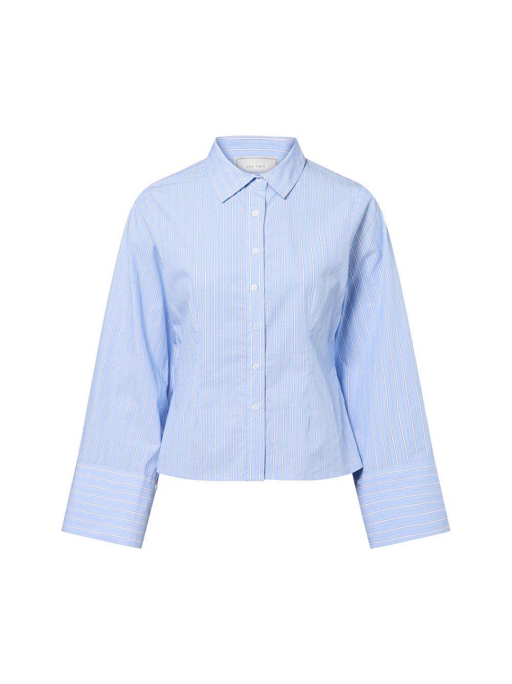 Neo Noir Damska bluzka koszulowa Kobiety Bawełna niebieski|biały w paski, 38