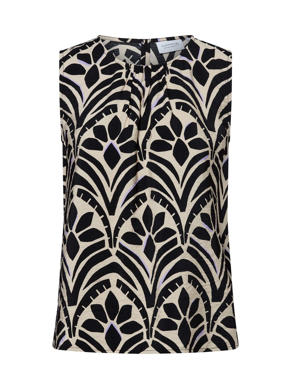 comma casual identity Bluzka damska Kobiety beżowy|czarny wzorzysty, 38