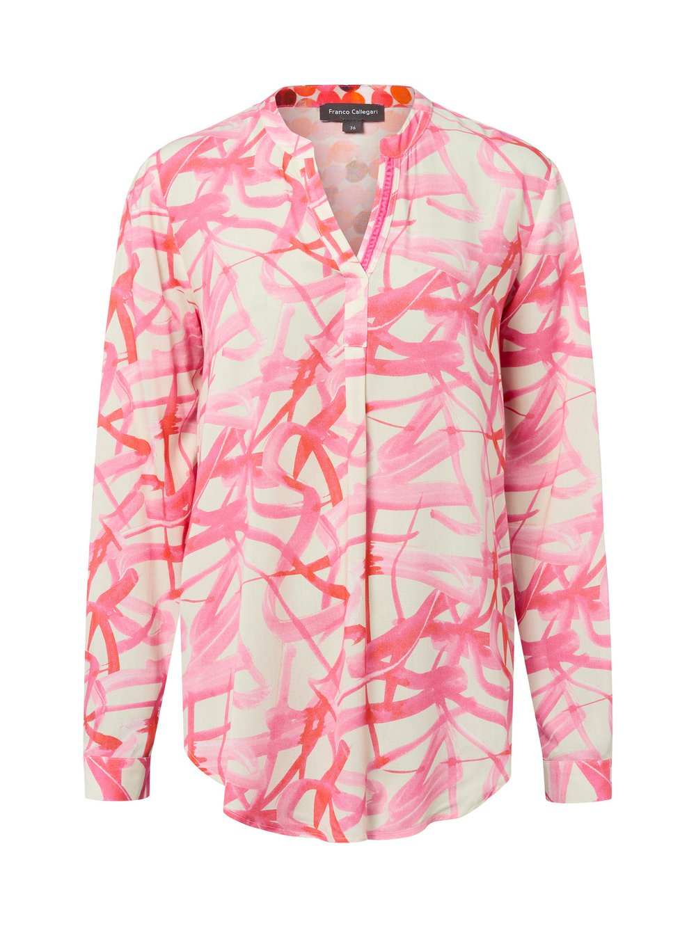 Franco Callegari Bluzka damska Kobiety wiskoza różowy|biały wzorzysty, 46