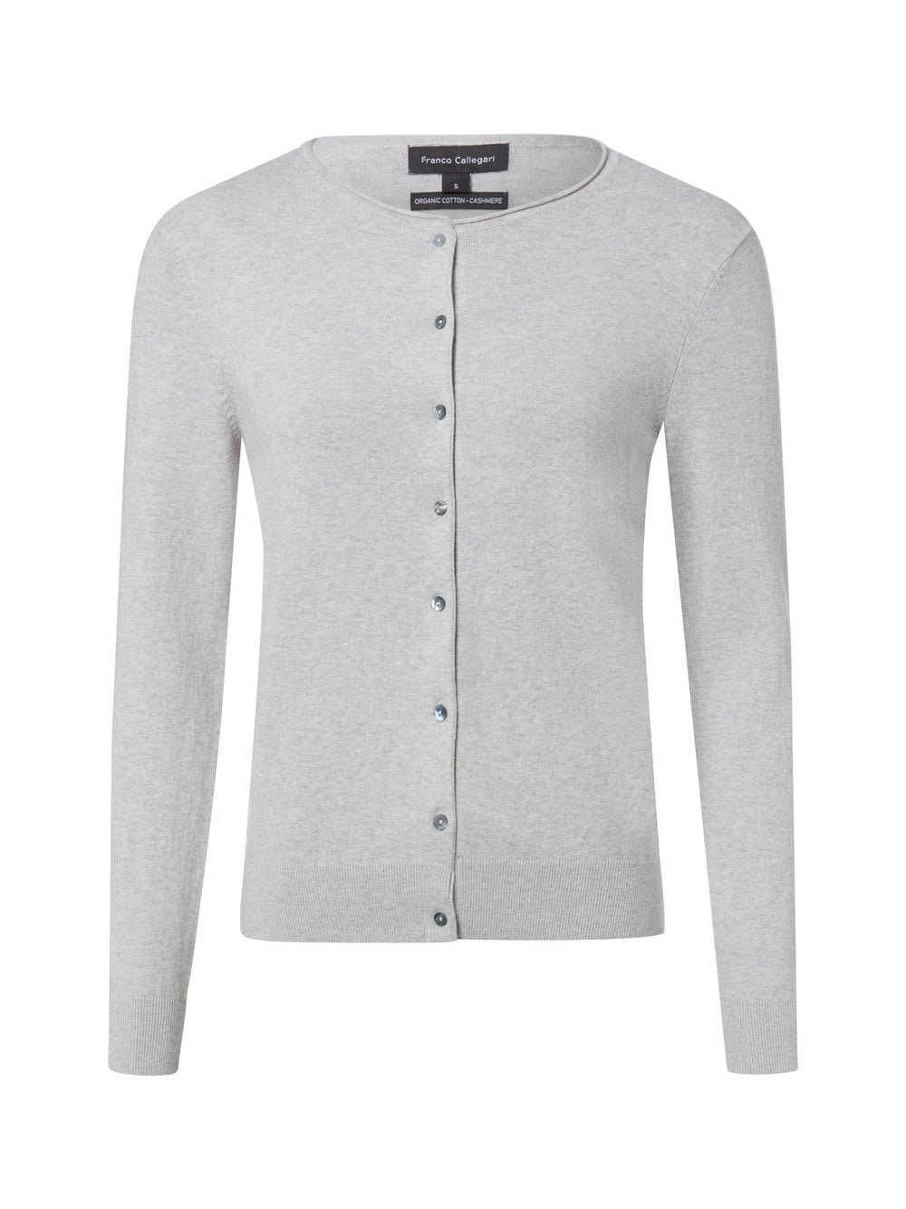 Franco Callegari Kardigan damski z zawartością kaszmiru Kobiety szary marmurkowy, XL