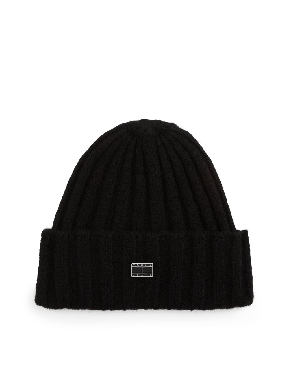 Tommy Jeans Damska czapka wełniana Kobiety Wełna czarny jednolity, ONE SIZE