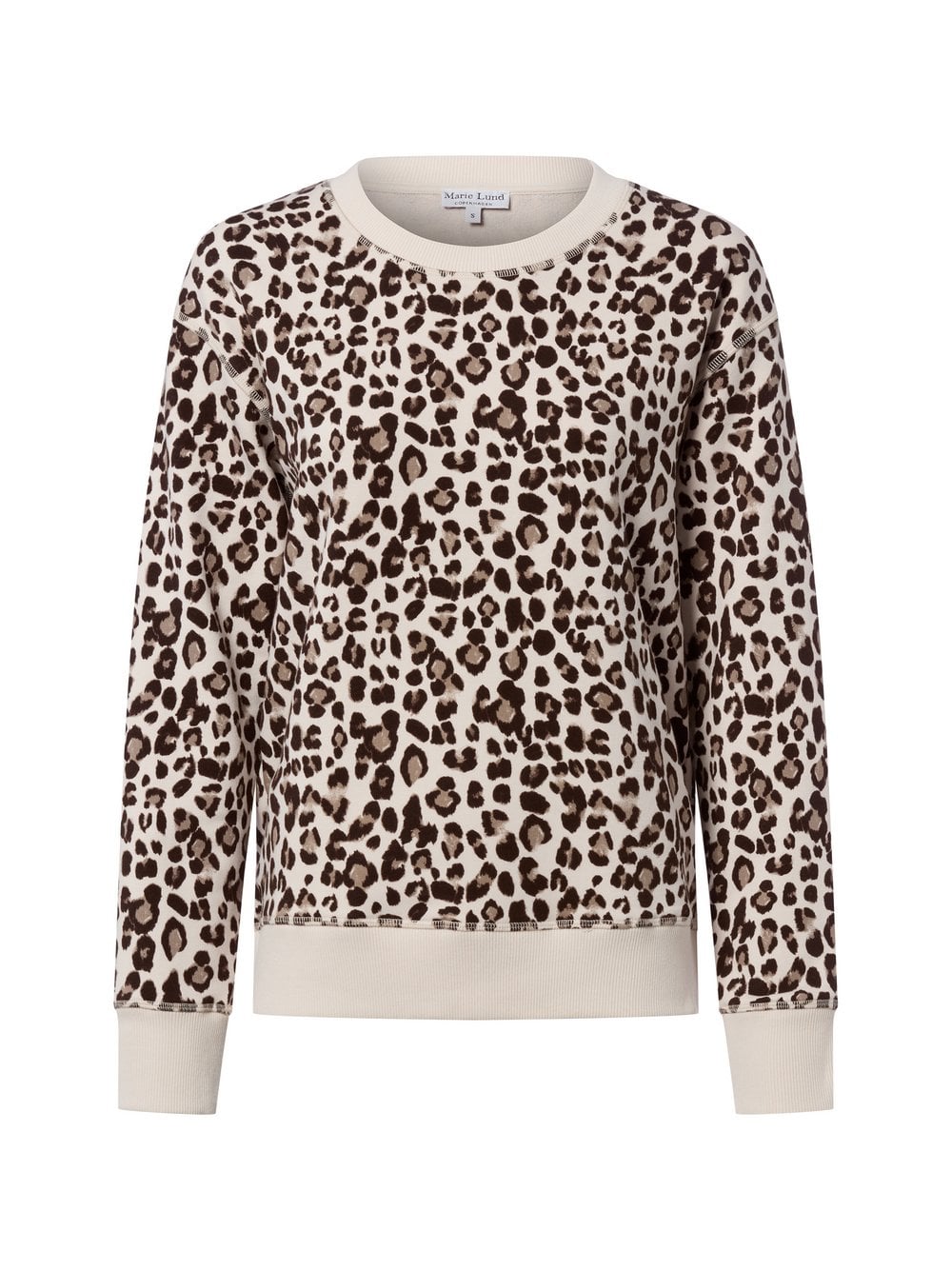 Marie Lund Bluza damska Kobiety Bawełna beżowy|brązowy wzorzysty, M