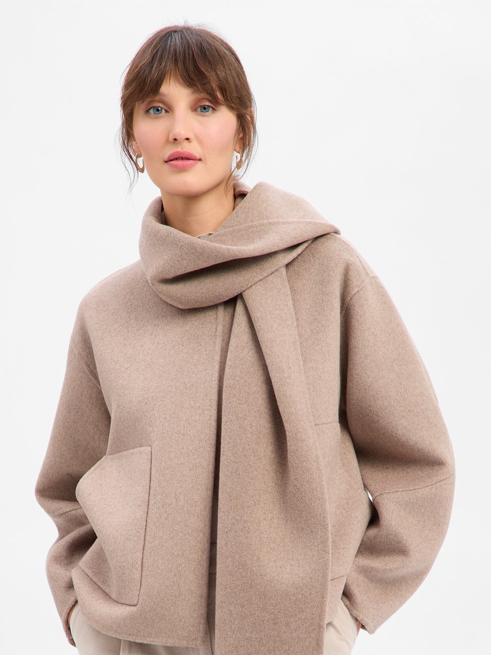 Opus Damska kurtka wełniana - Henrica Kobiety brązowy jednolity, 40