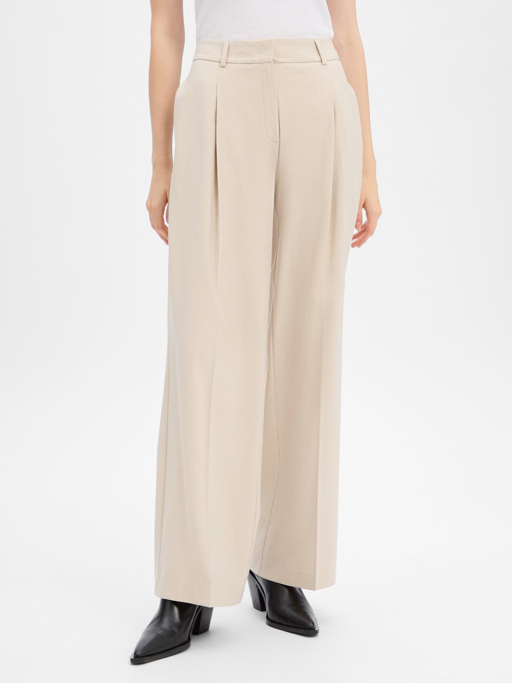 Someday Damskie spodnie plisowane - Catsby soft Kobiety beżowy marmurkowy, 42