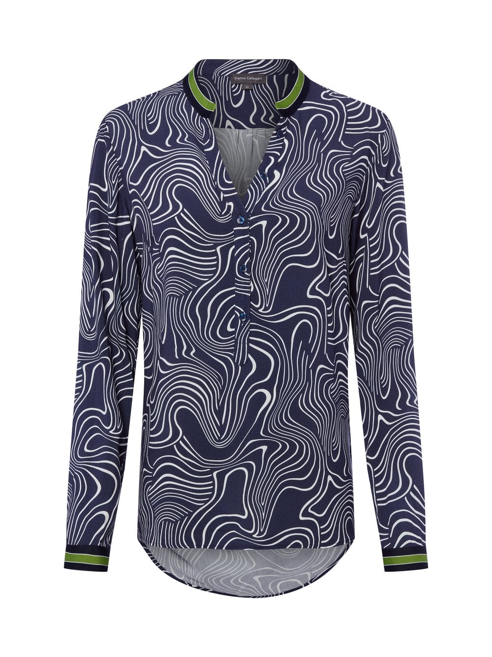 Franco Callegari Bluzka damska tunika Kobiety wiskoza niebieski wzorzysty, 42