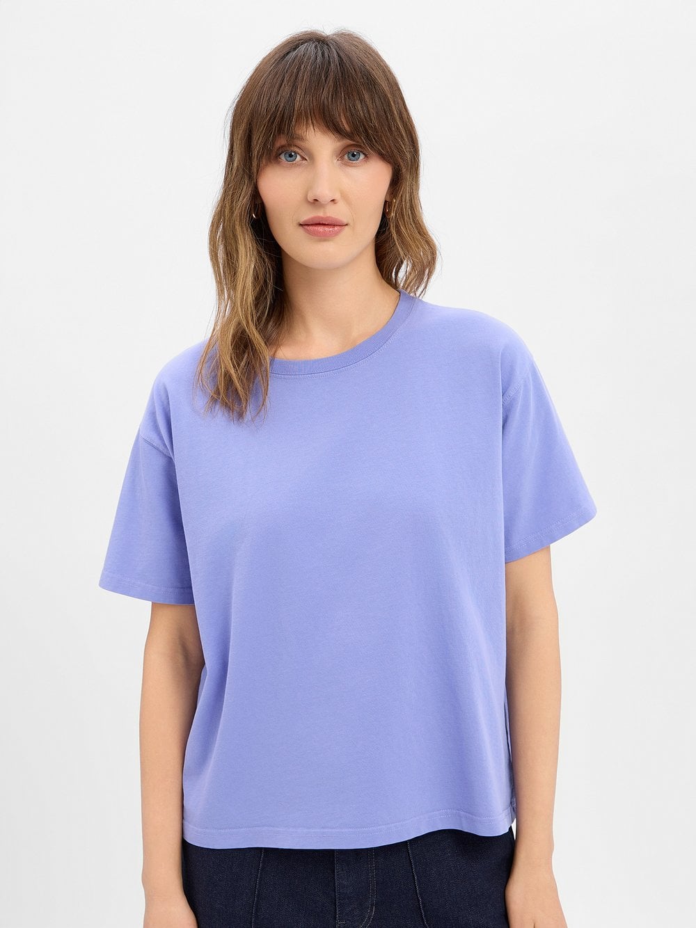 american vintage Koszulka damska - Fizvalley Kobiety Bawełna lila jednolity, M