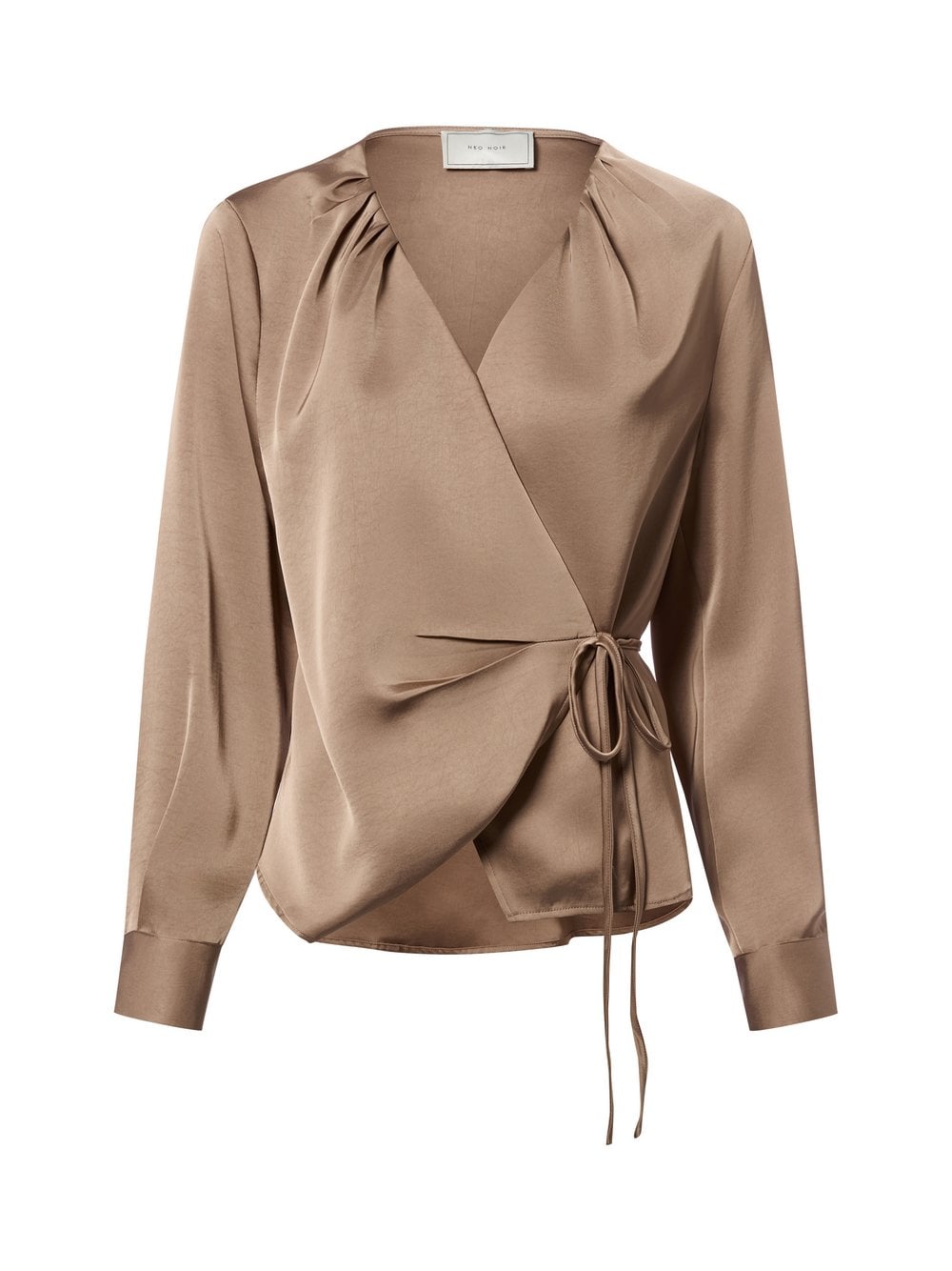 Neo Noir Bluzka damska - Caprina Kobiety Sztuczne włókno brązowy jednolity, 36