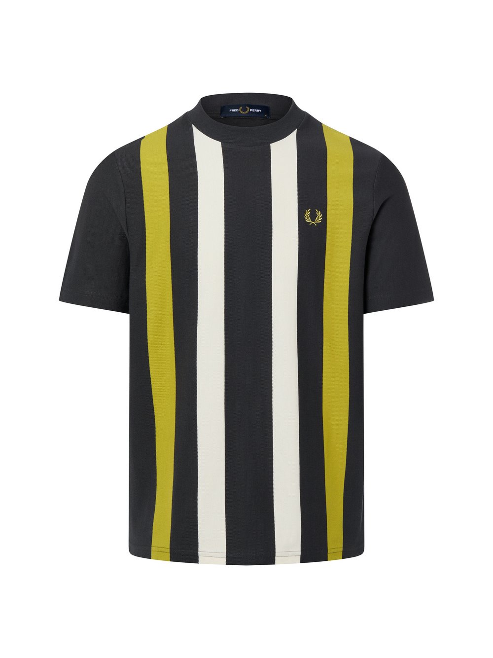 Fred Perry Koszulka męska Mężczyźni Bawełna brązowy|zielony w paski, XXL