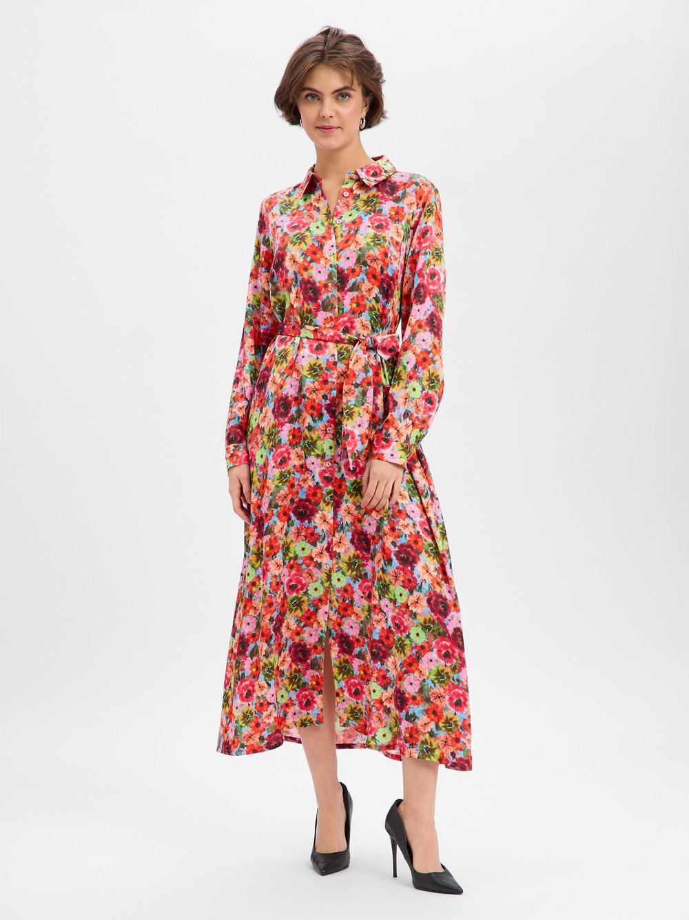 Nümph Damska sukienka koszulowa - NUMista Kobiety wiskoza czerwony|wielokolorowy wzorzysty, 40