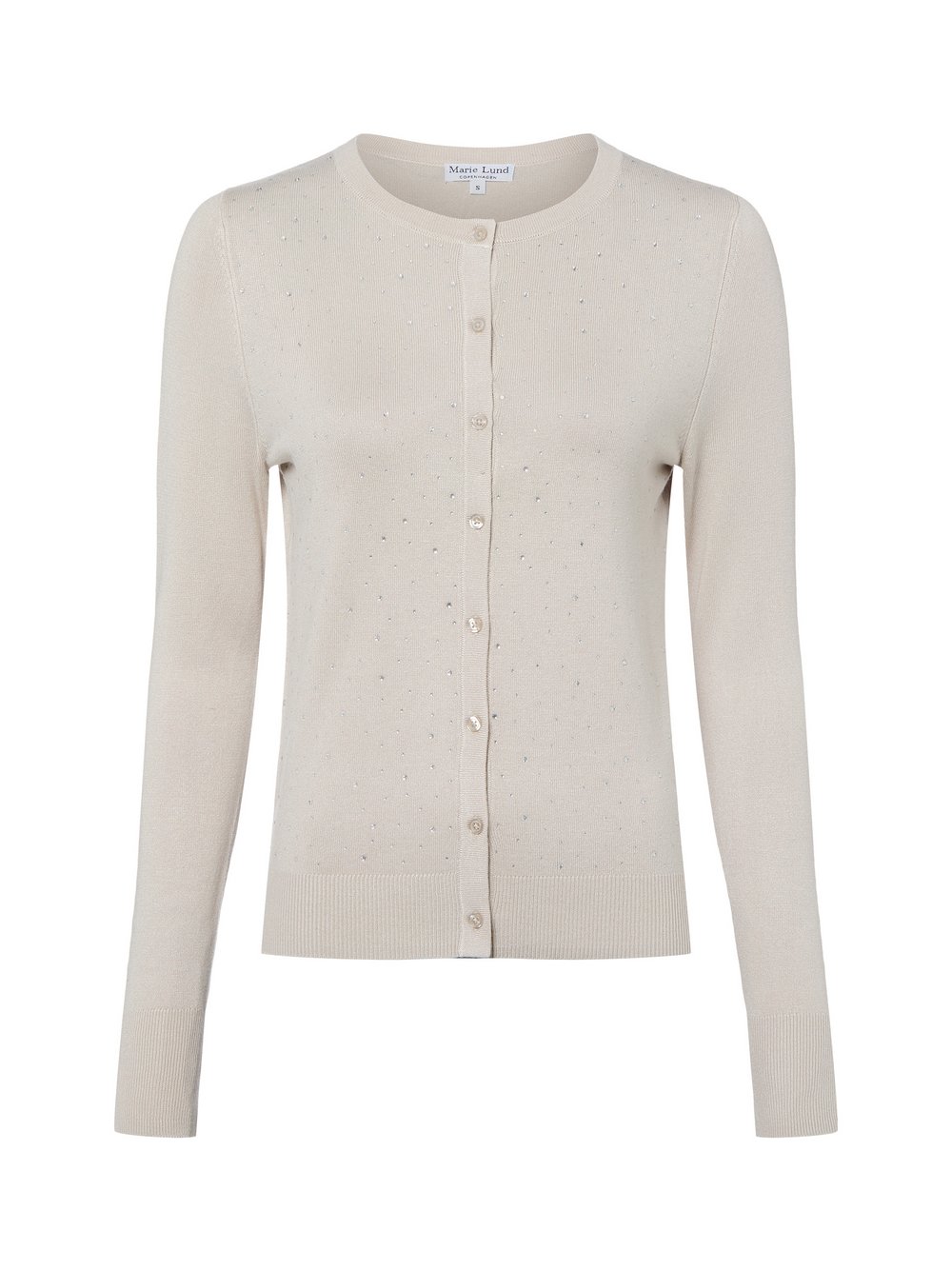 Marie Lund Kardigan damski Kobiety wiskoza beżowy|szary jednolity, XL