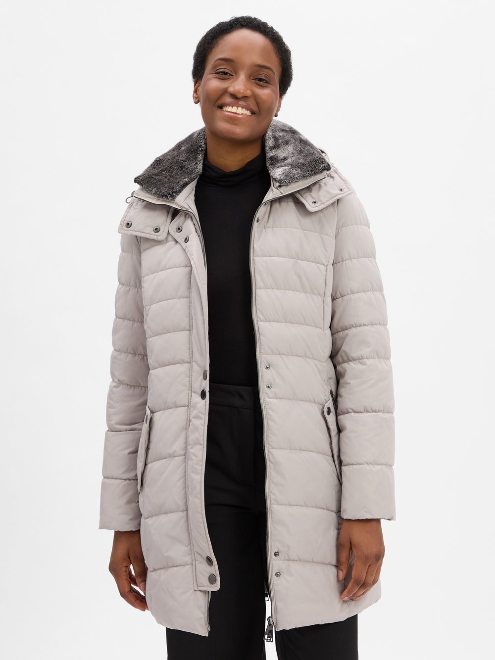 Franco Callegari Pikowany płaszcz damski Kobiety beżowy jednolity, 44