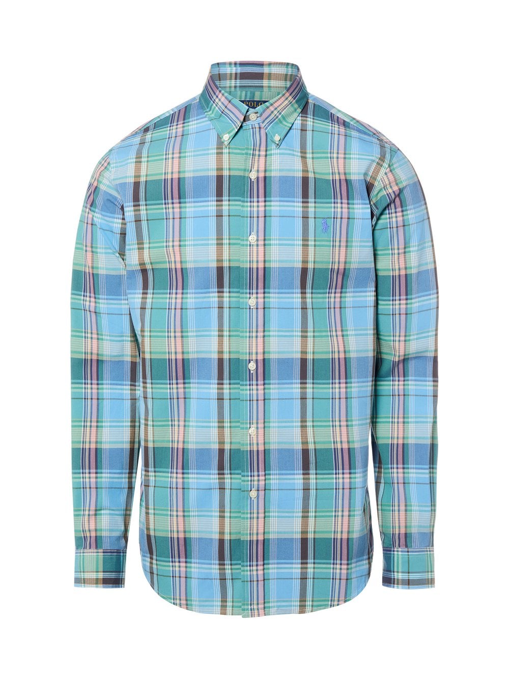 Polo Ralph Lauren Koszula męska - Custom Fit Mężczyźni Regular Fit Bawełna niebieski|zielony|wielokolorowy w kratkę, XXL