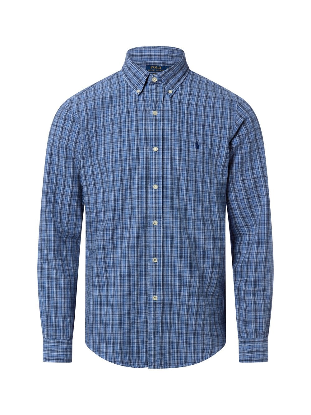 Polo Ralph Lauren Męska koszula casualowa - Custom Fit Mężczyźni Modern Fit Bawełna niebieski w kratkę, S