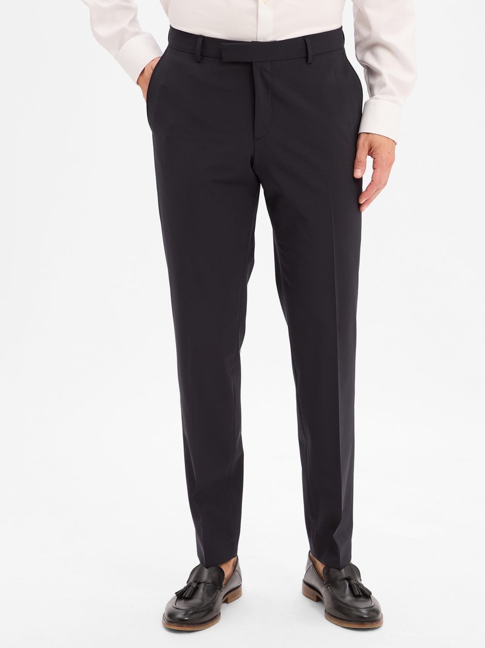 BOSS Męskie spodnie z wełny dziewiczej Baukasten - H-Gio-MM-C-NF Mężczyźni Slim Fit niebieski jednolity, 25