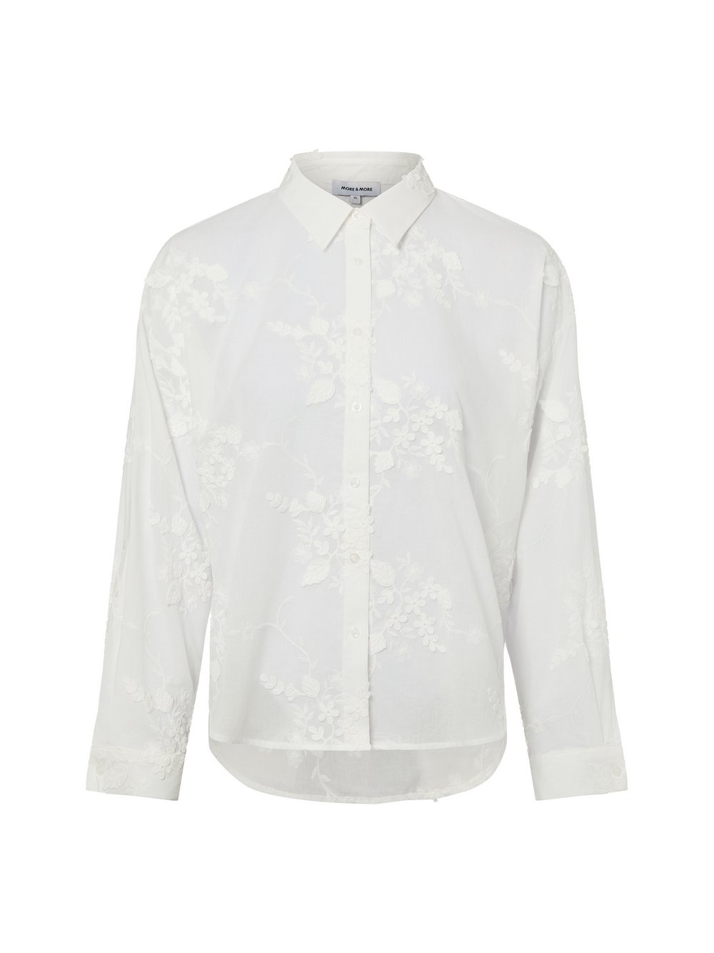 More & More Damska bluzka koszulowa Kobiety biały jednolity, 40