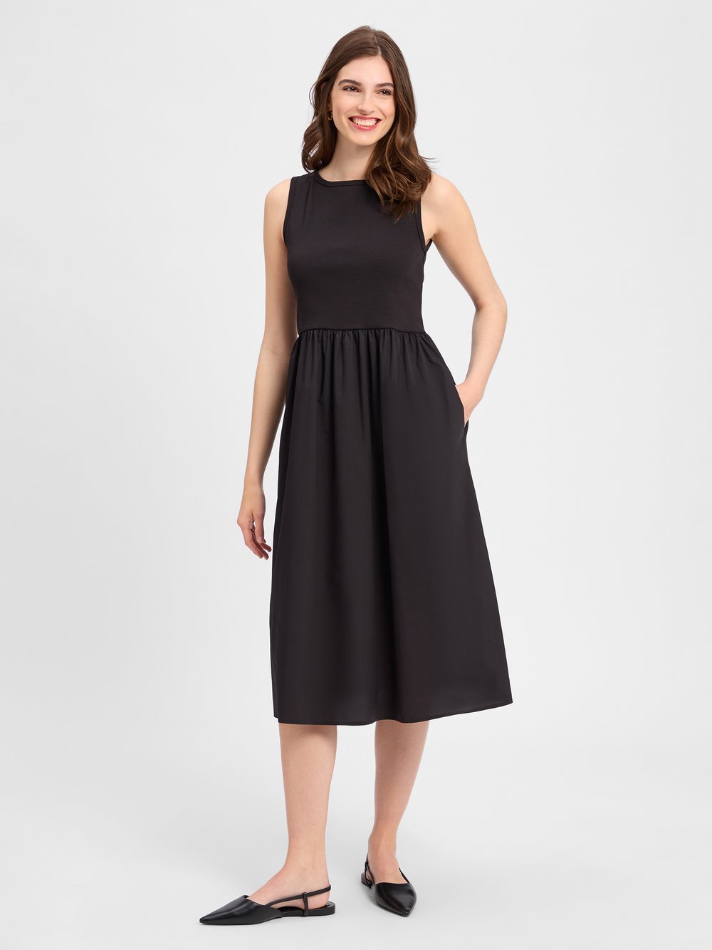 comma casual identity Sukienka damska Kobiety czarny jednolity, 44