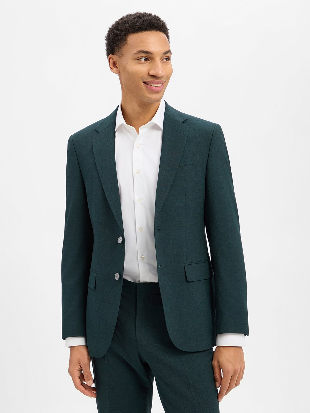 BOSS Męska marynarka garniturowa z wełny dziewiczej - Jasper Mężczyźni Regular Fit Sztuczne włókno zielony jednolity, 26