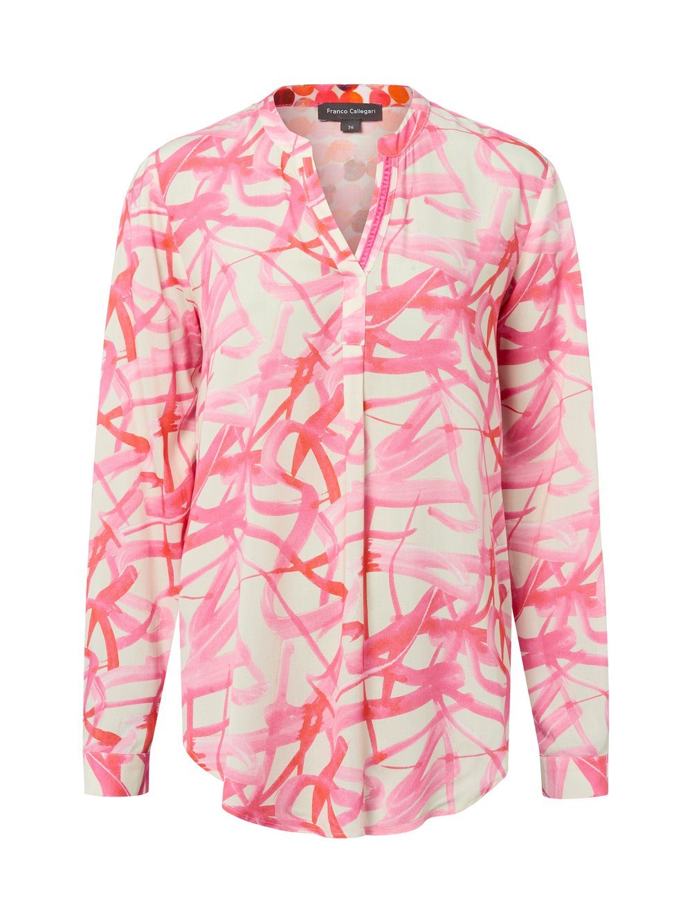 Franco Callegari Bluzka damska Kobiety wiskoza różowy|biały wzorzysty, 36