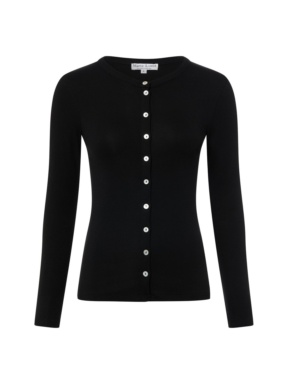 Marie Lund Damska koszulka z dzianiny Kobiety Sztuczne włókno czarny jednolity, L